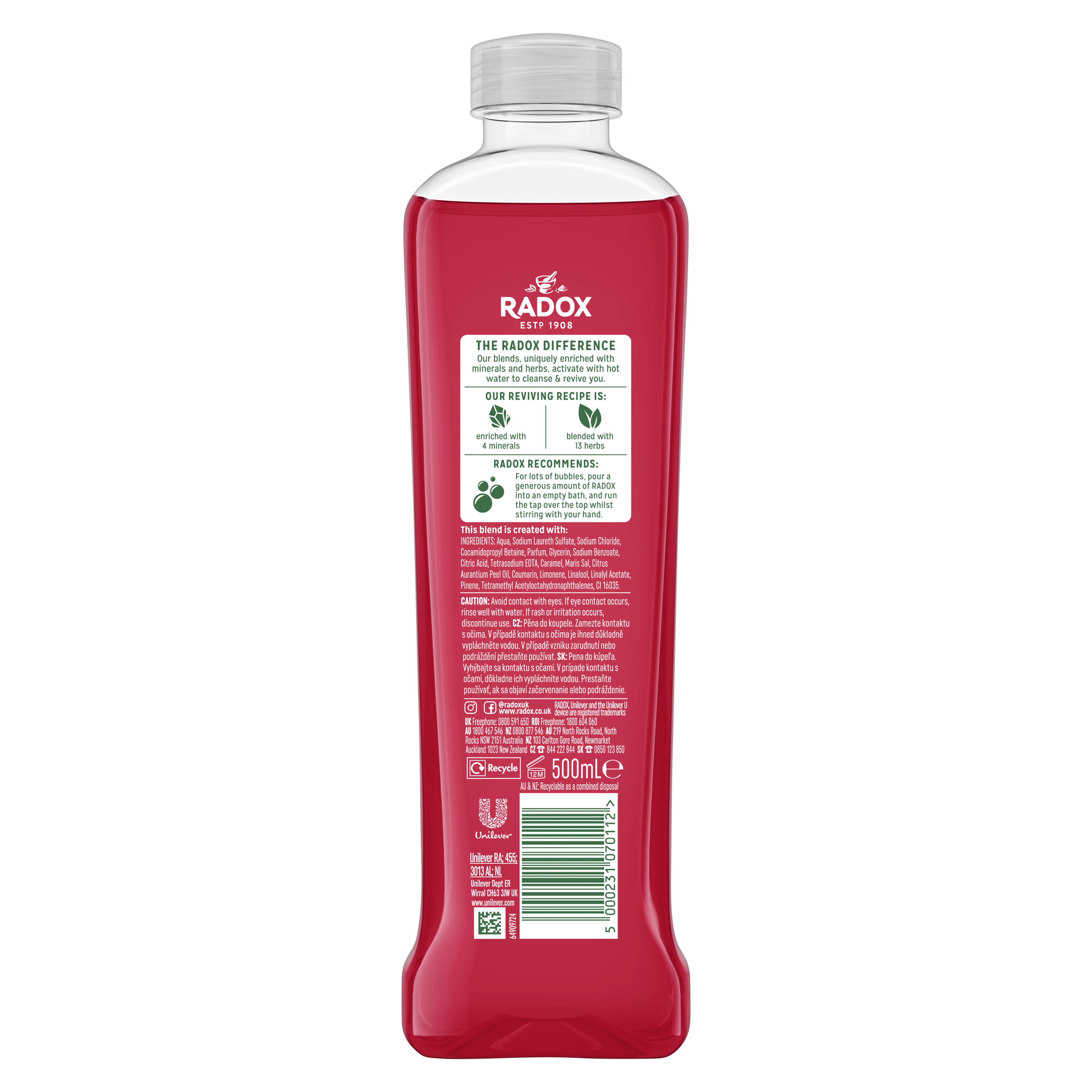 Radox Muscle Therapy Bath Soak 500ml with Black Pepper & Ginseng