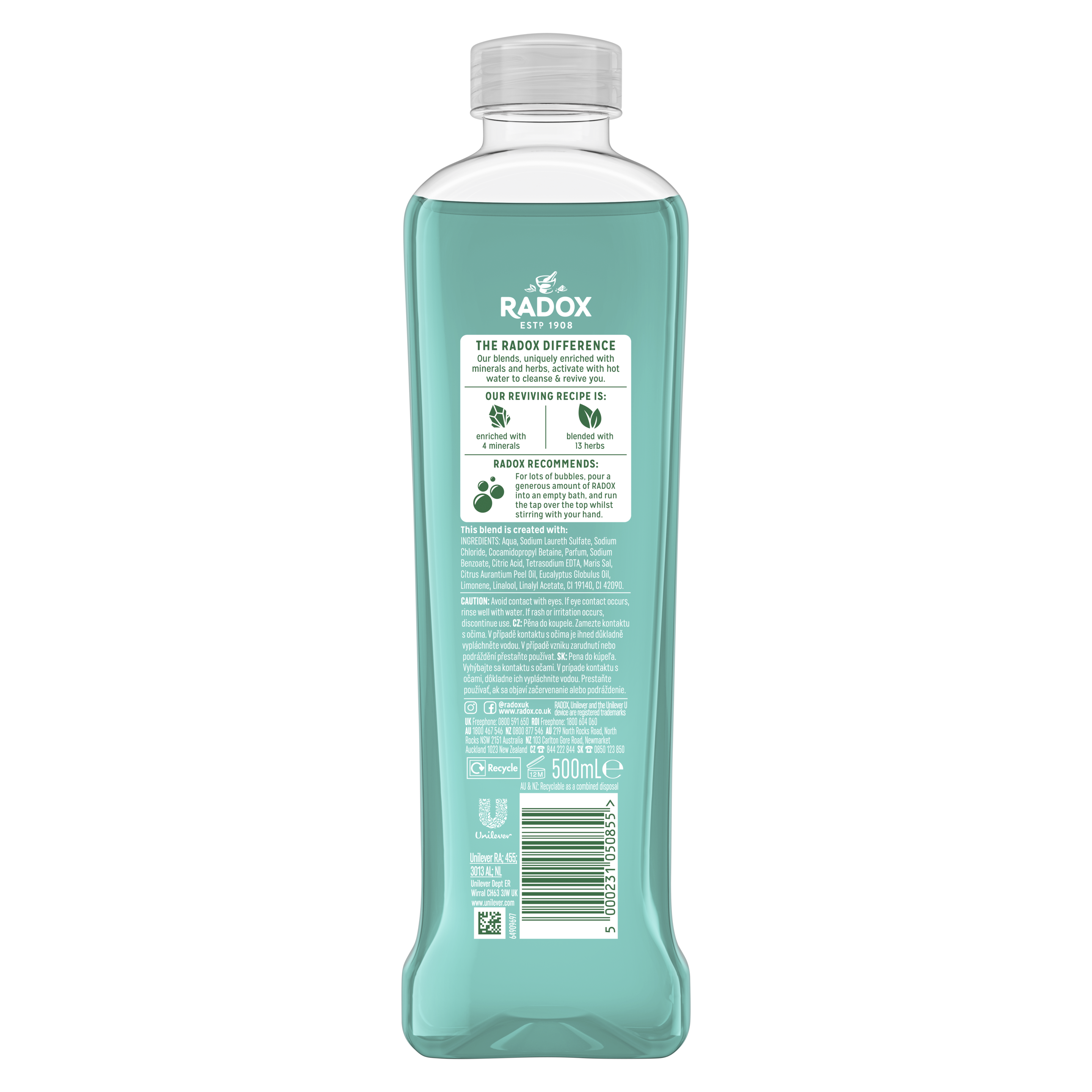 Radox Stress Relief Bath Soak 500ml with Rosemary & Eucalyptus