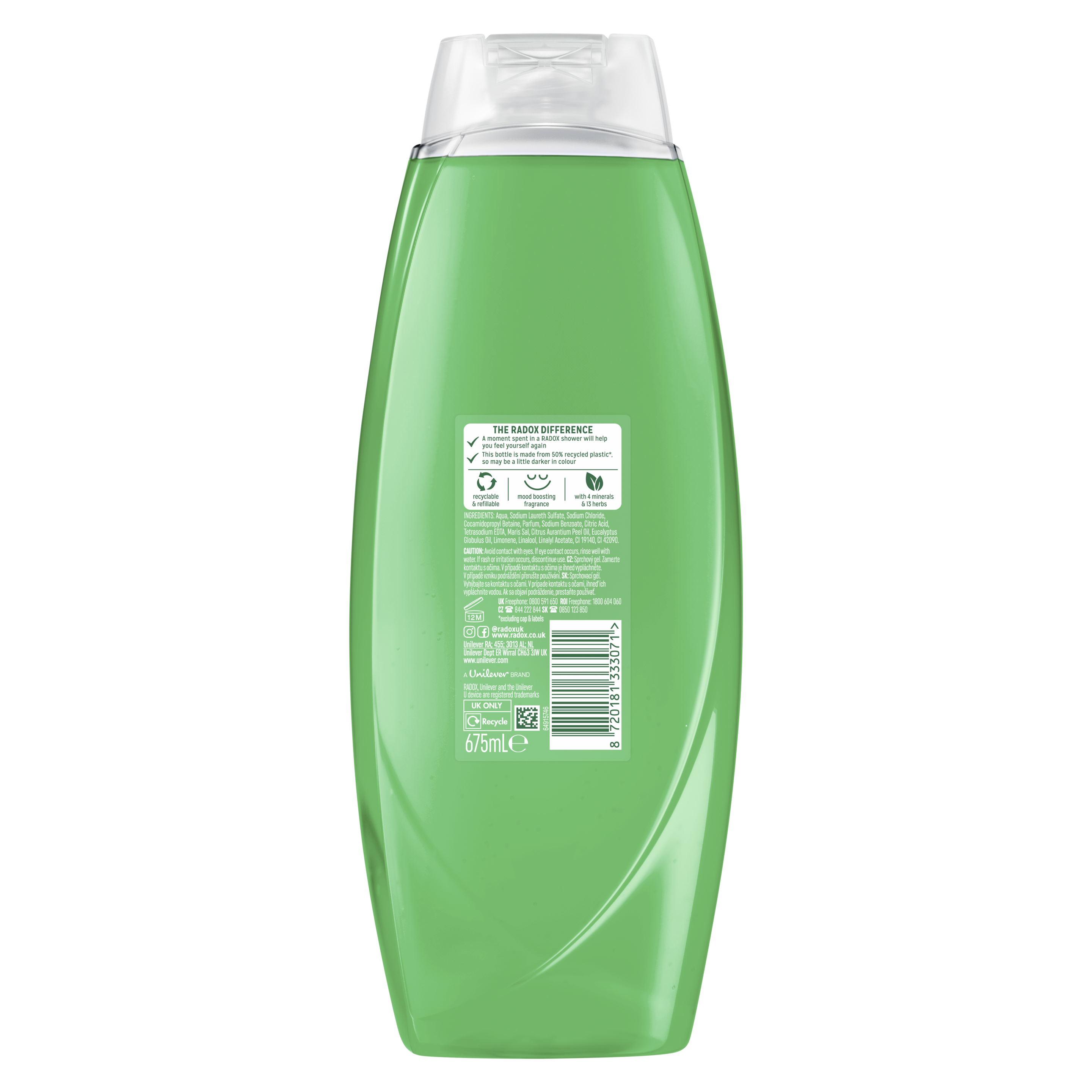 Radox Feel Refreshed Shower Gel 225ml with Eucalyptus & Citrus