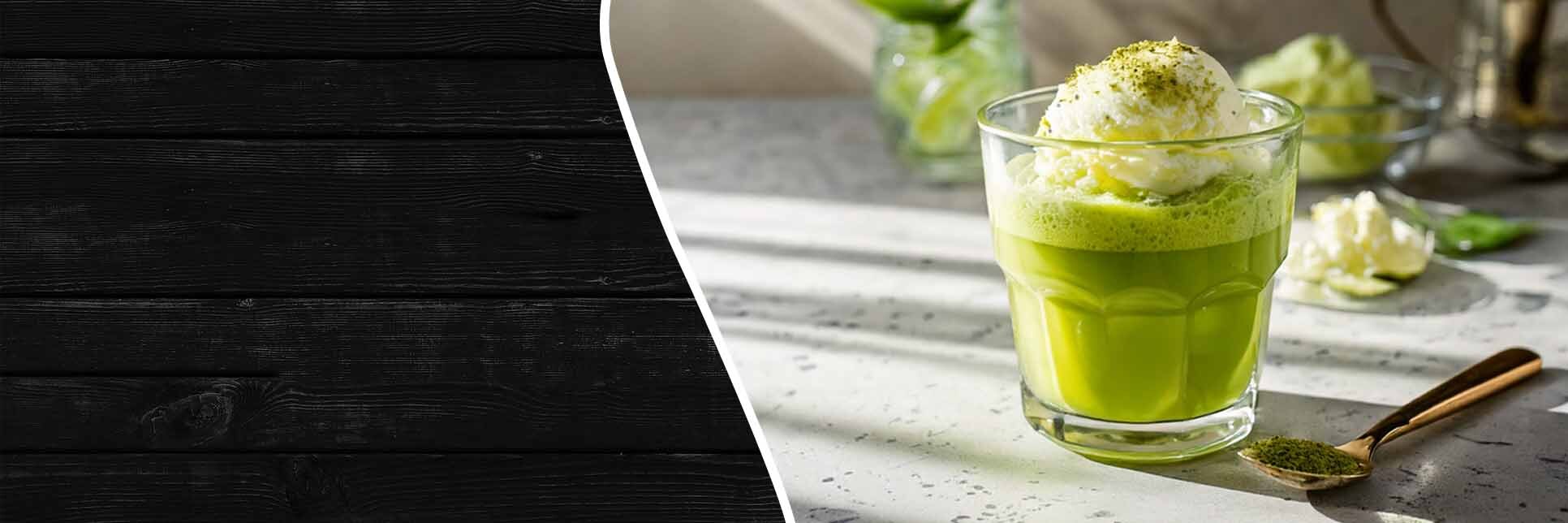 Matcha-flavored vanilla ice cream float.