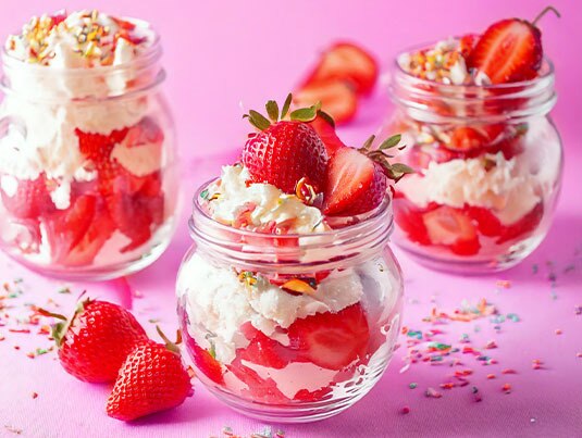 Strawberry shortcake trifle.