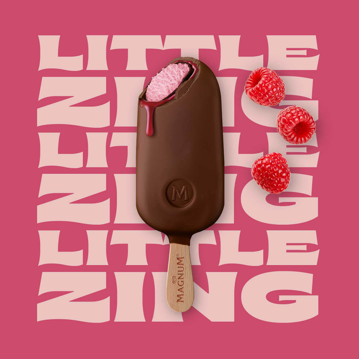 Magnum Double Raspberry on pink background