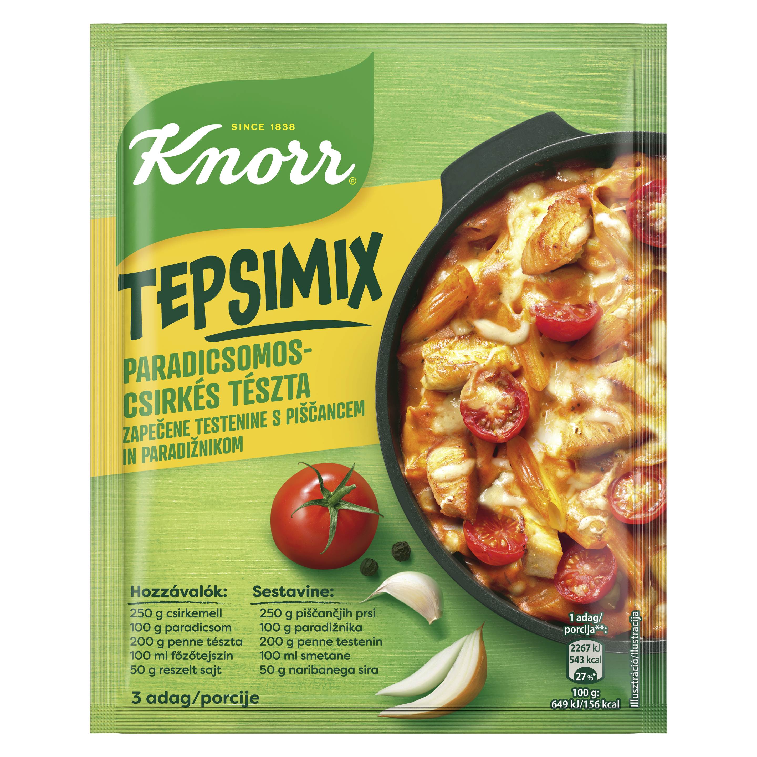Knorr Tepsimix Paradicsomos-csirkés tészta
