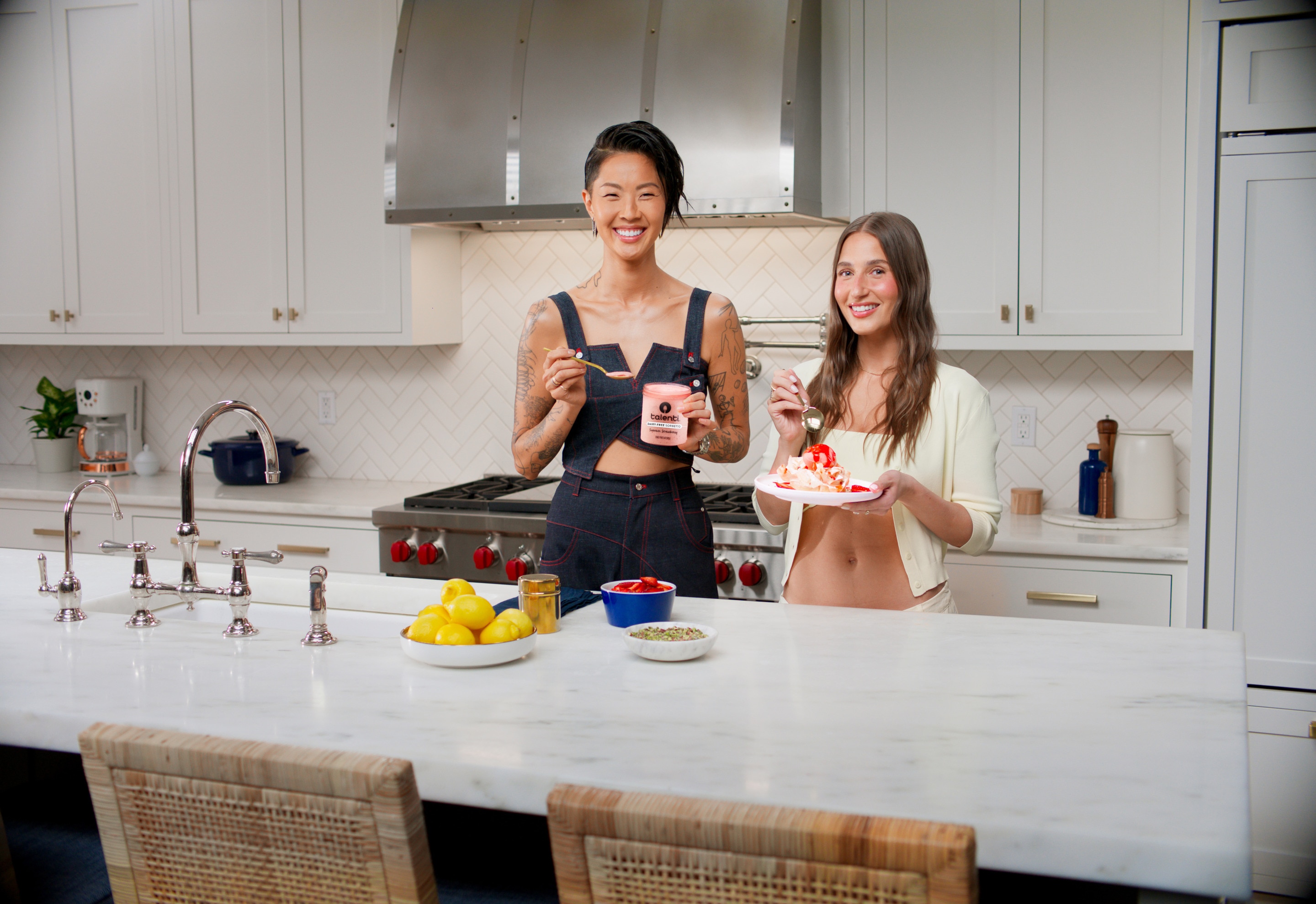 Kristen Kish and Amanda enjoying Talenti ice cream