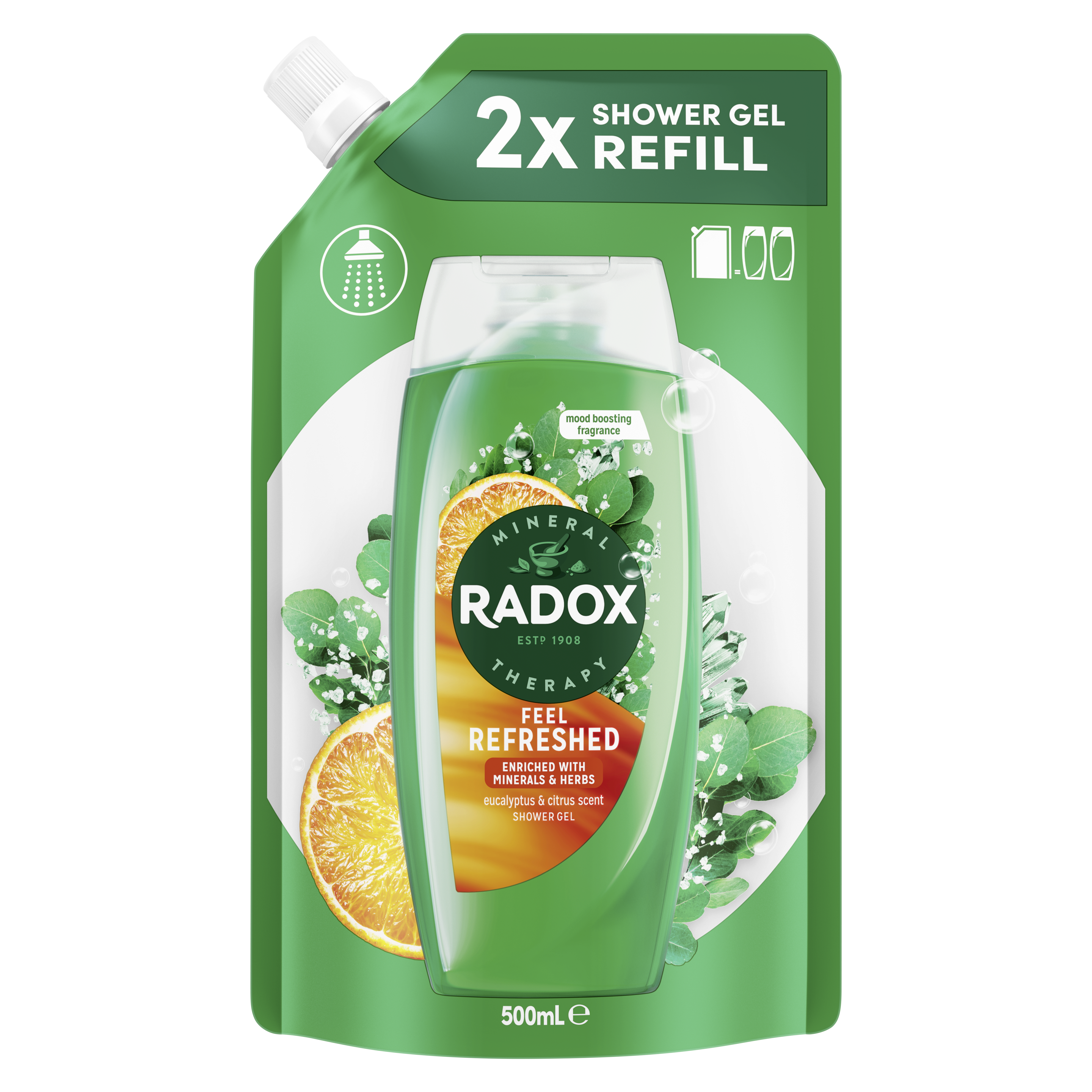 Radox Feel Refreshed Mood Boosting Shower Gel Refill 500 ml