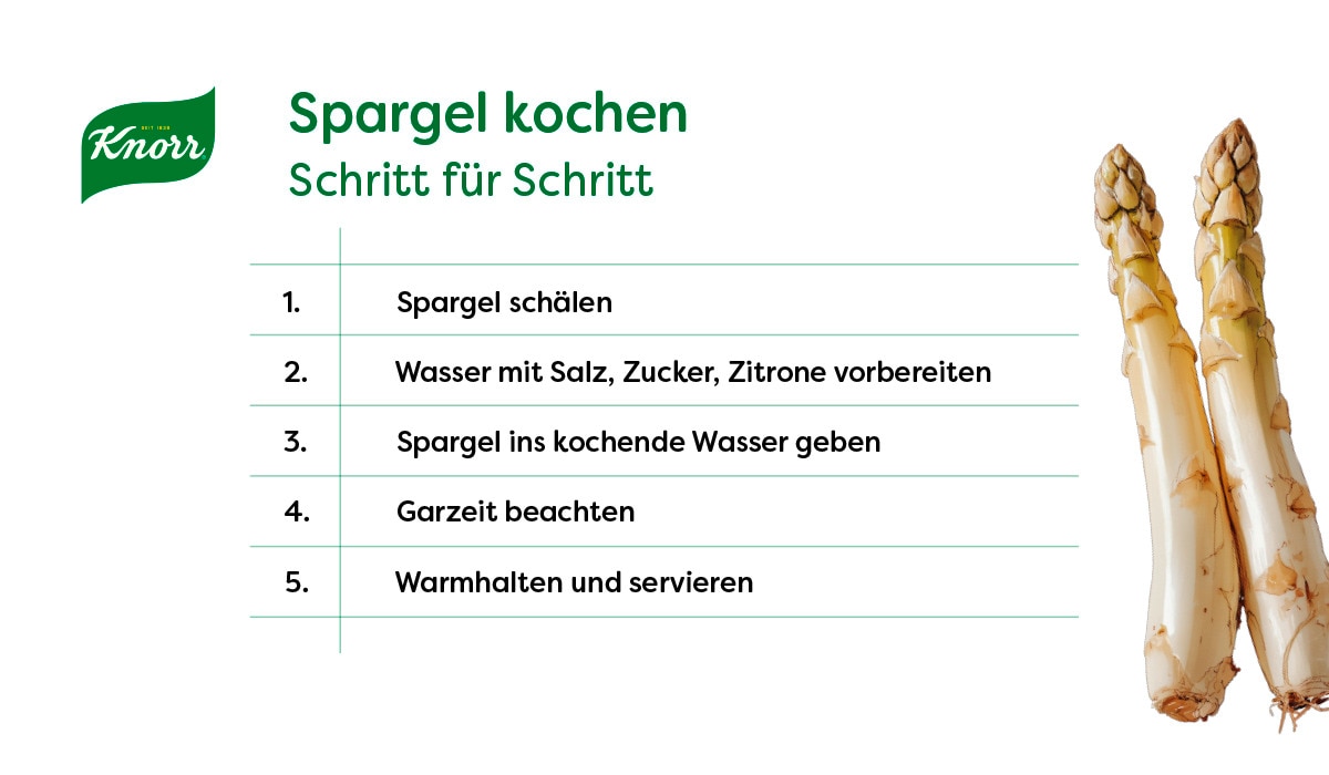 Spargel kochen Schritt für Schritt