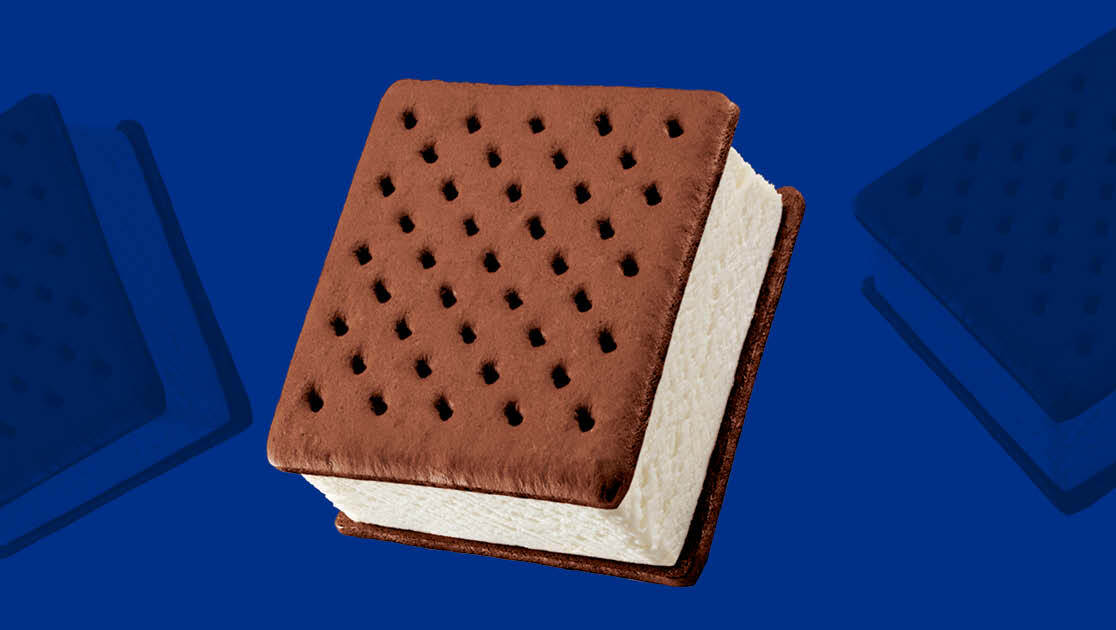 Klondike Classic Vanilla bar on blue background