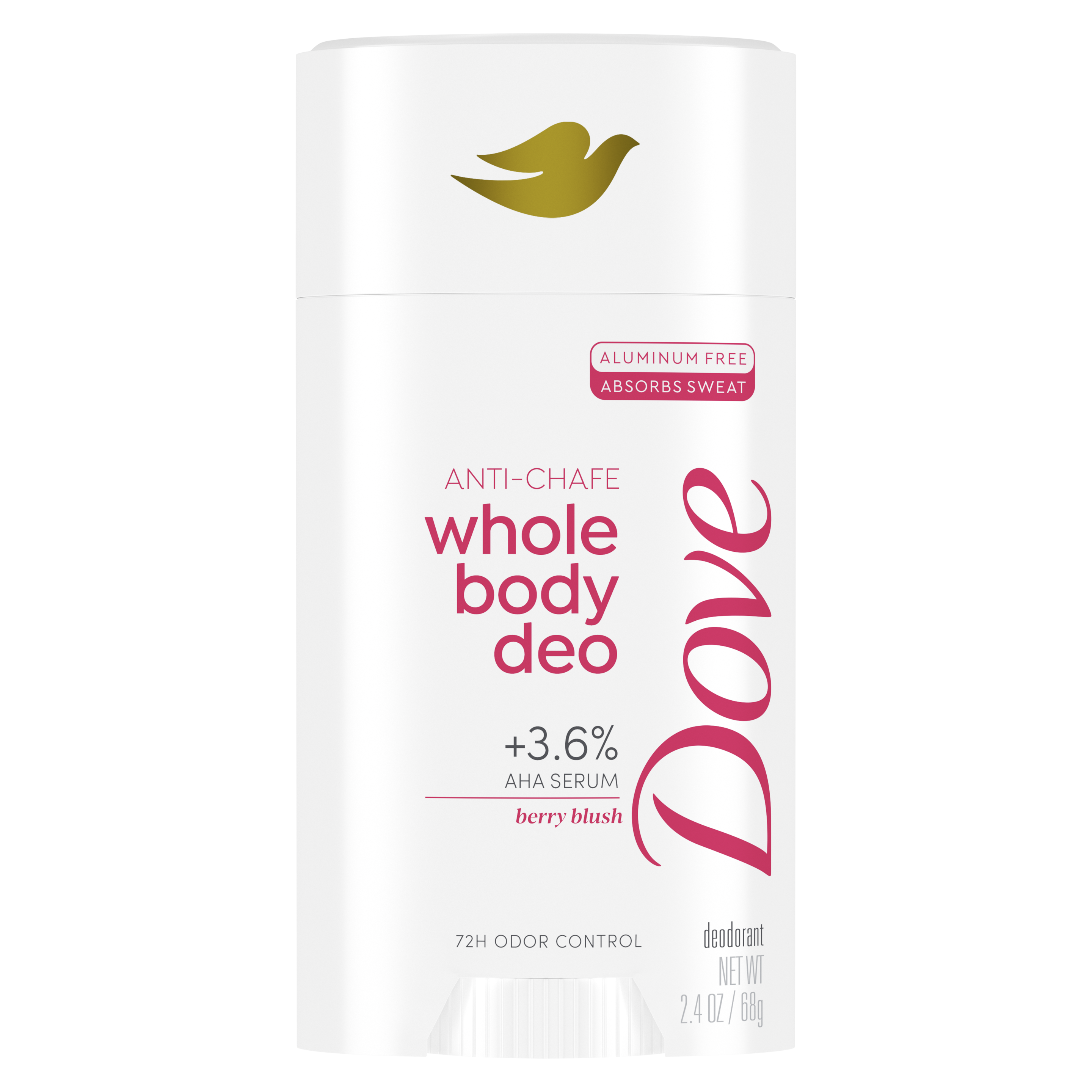 Dove Berry Blush Anti-Chafe Whole Body Deodorant Stick 2.6 oz packshot