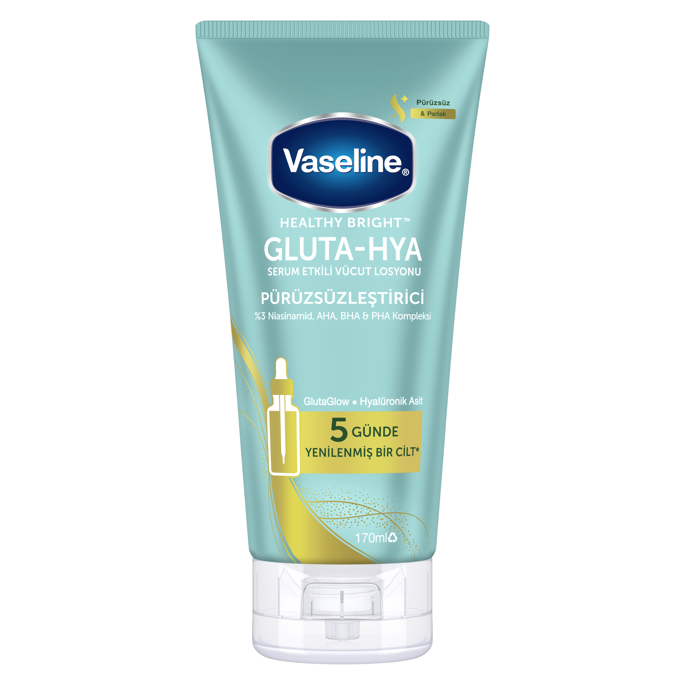 Vaseline Gluta-Hya Serum Etkili Vücut Losyonu Pürüzsüzleştirici 170 ml packshot