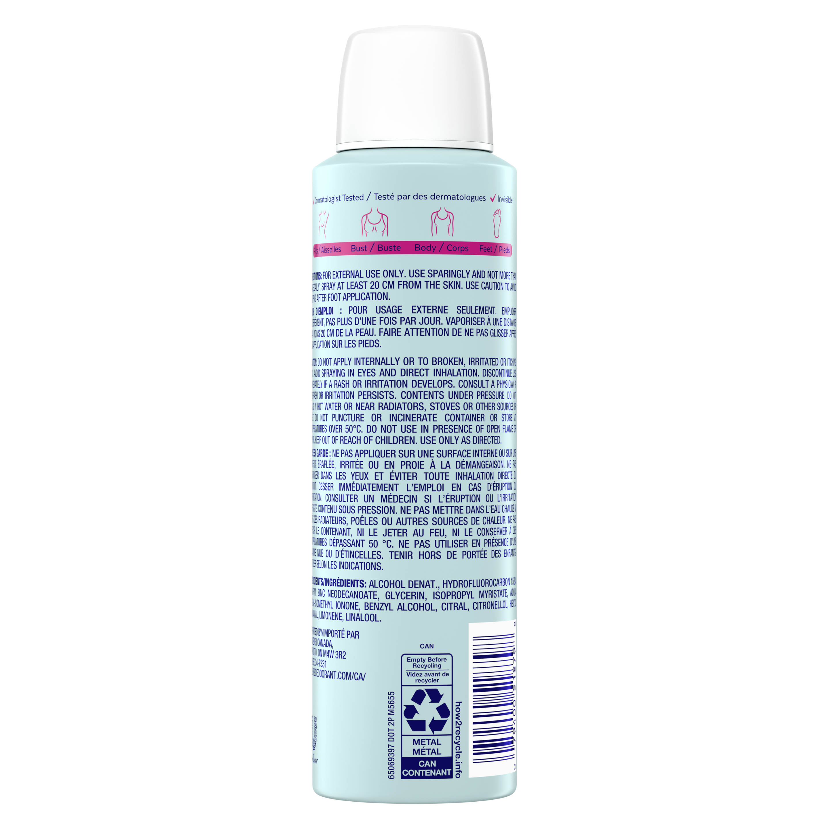 Degree® Deodorant Spray Whole Body Rose & Waterlily Aluminum-Free 113g