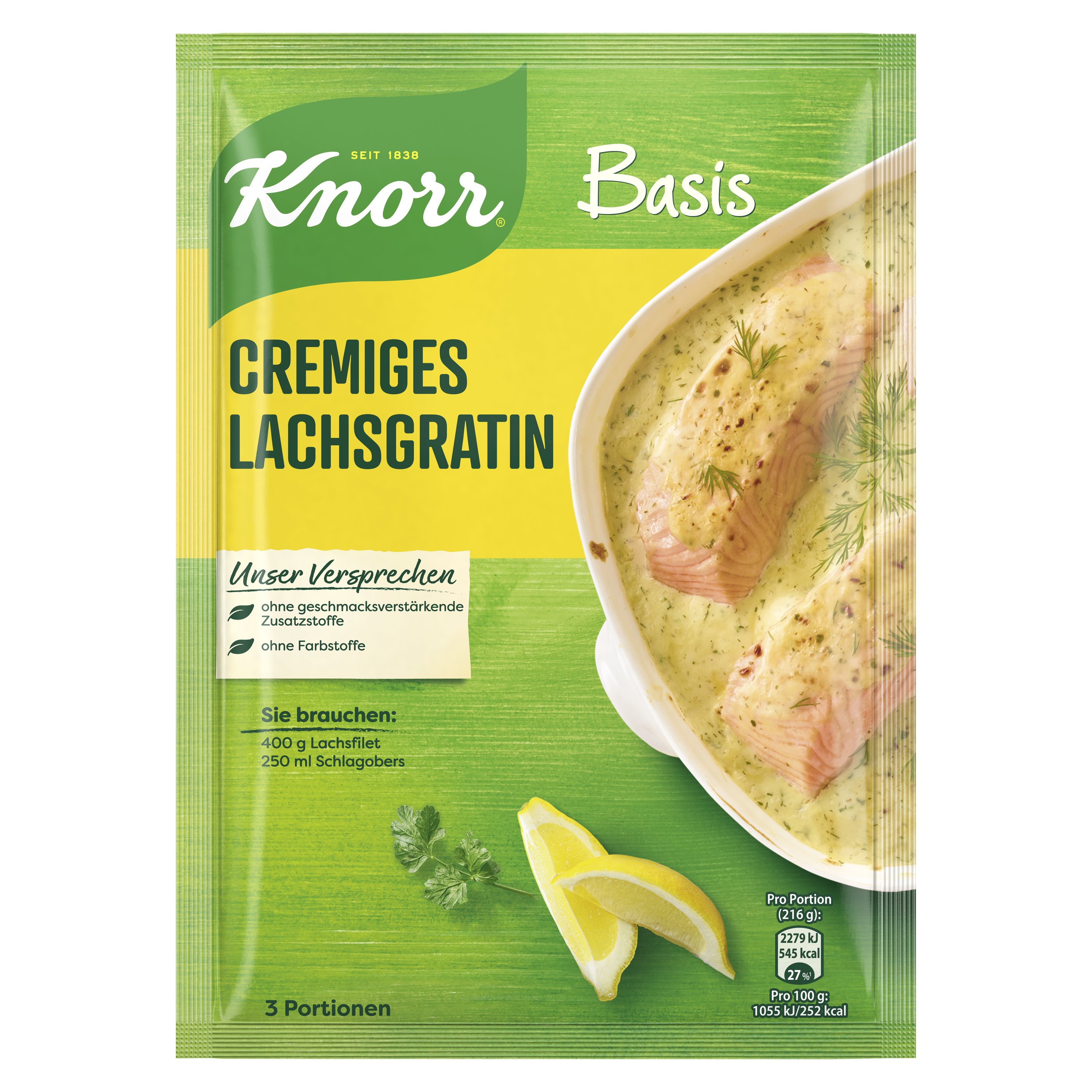 Knorr Basis für Cremiges Lachs-Gratin 3 Portionen