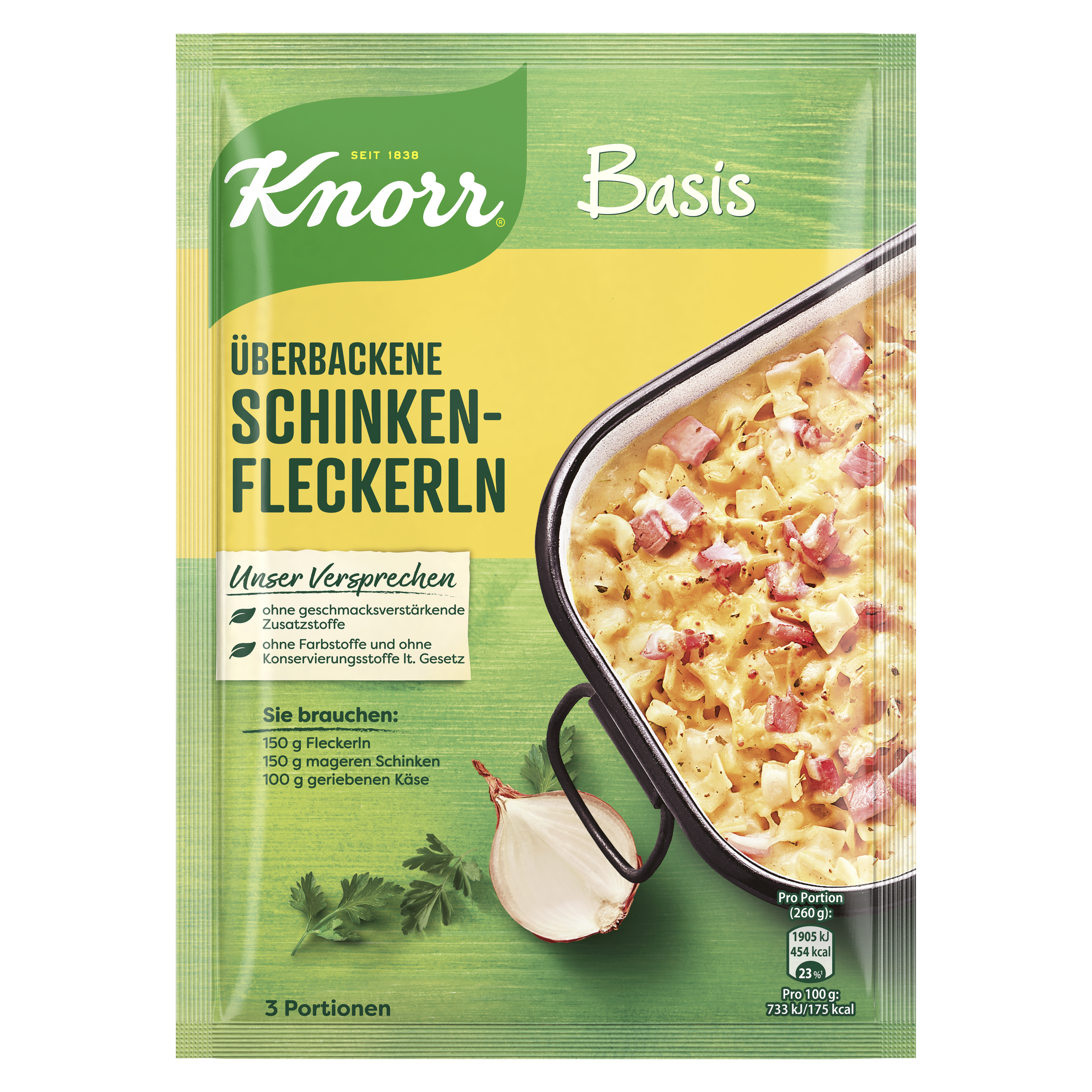Knorr Basis Überbackene Schinkenfleckerl 3 Portionen