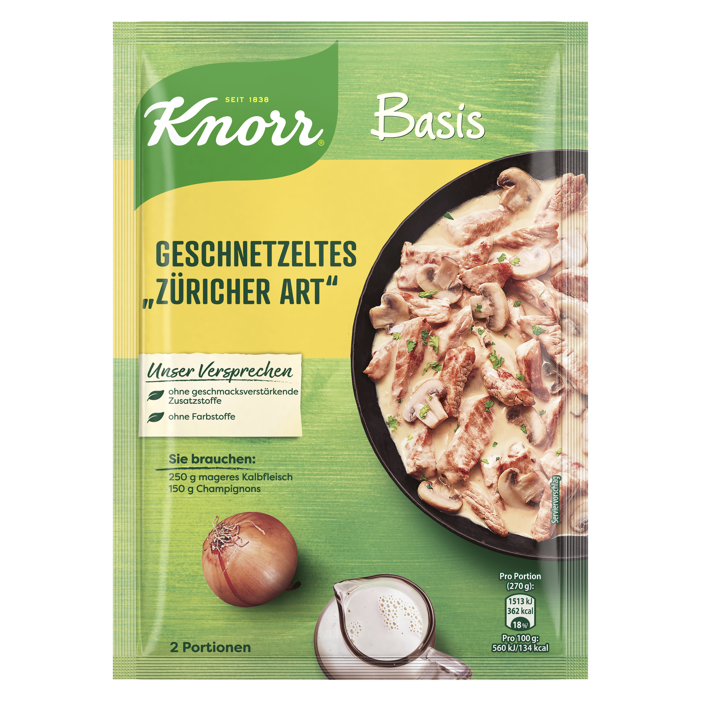 Knorr Basis Geschnetzeltes "Züricher Art" 2 Portionen