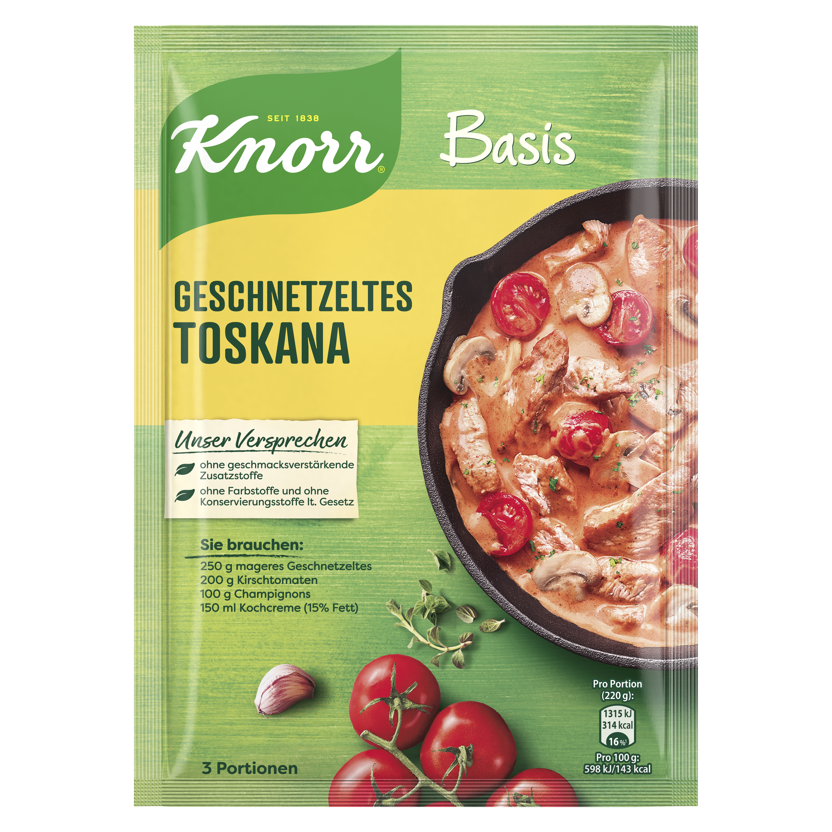 Knorr Basis Geschnetzeltes Toskana 3 Portionen
