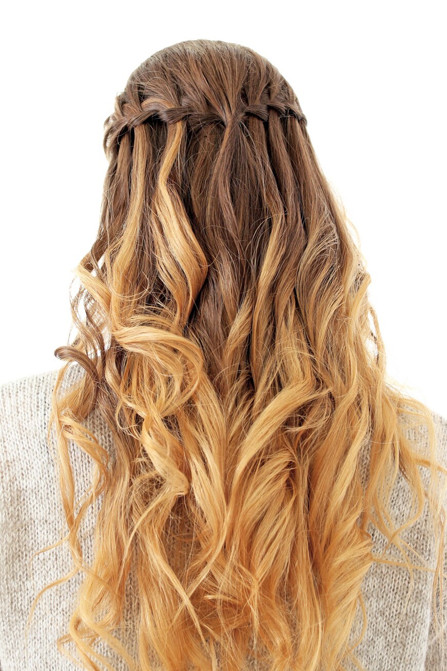 woman with Waterfall Braid