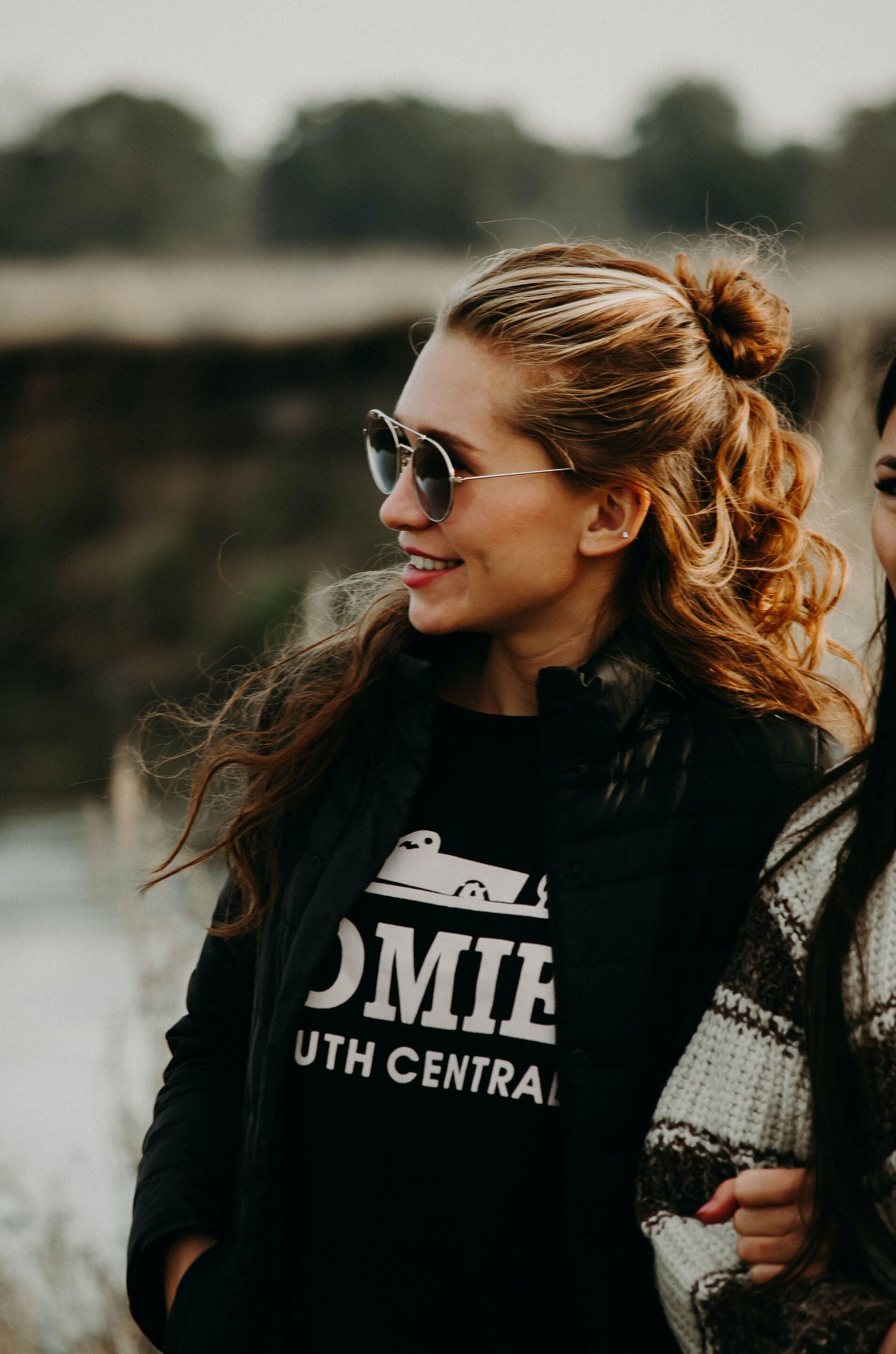 woman wearing a romantic hair updo