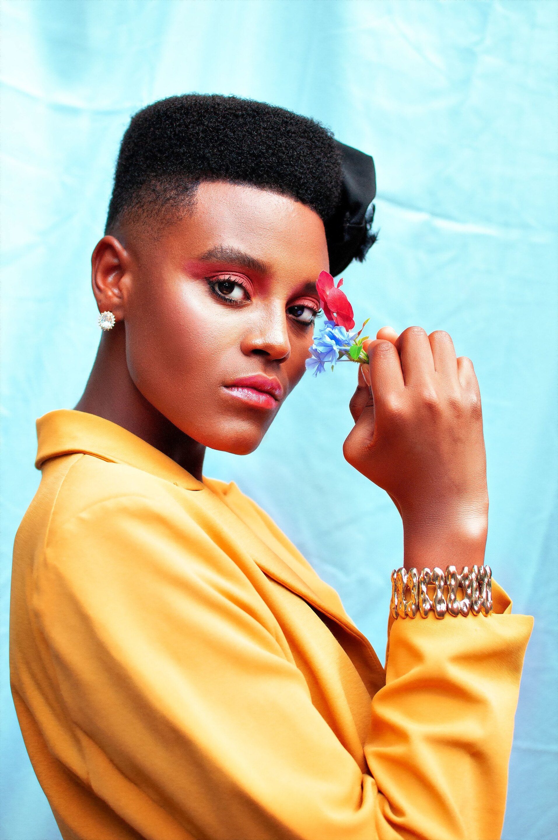 woman with a fade hairstyle