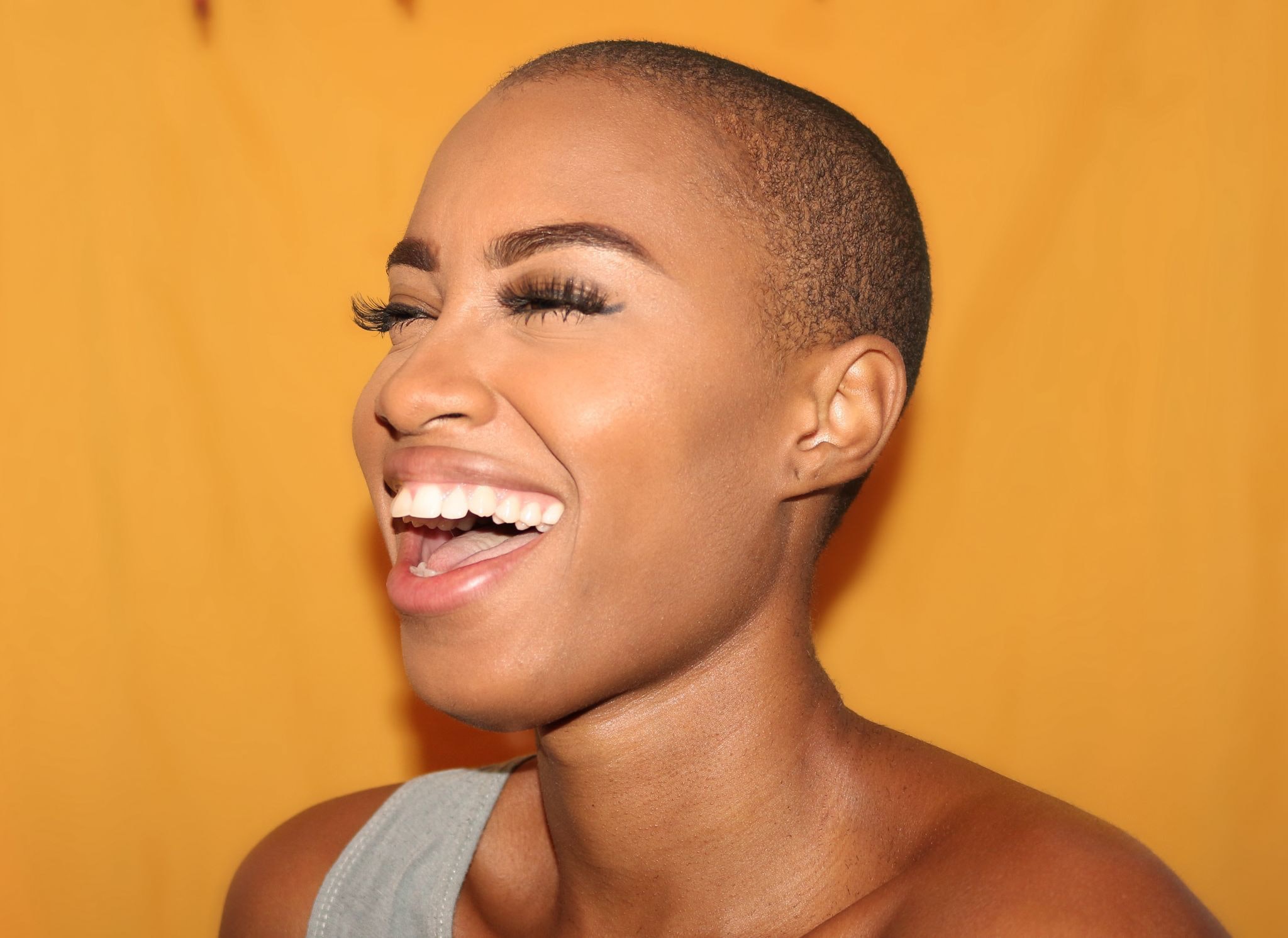Woman with a buzzcut hairstyle