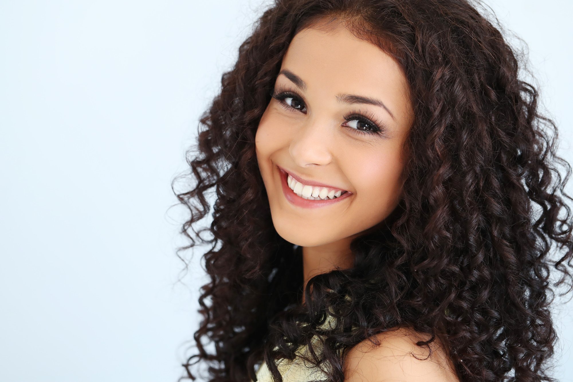 long curly hair