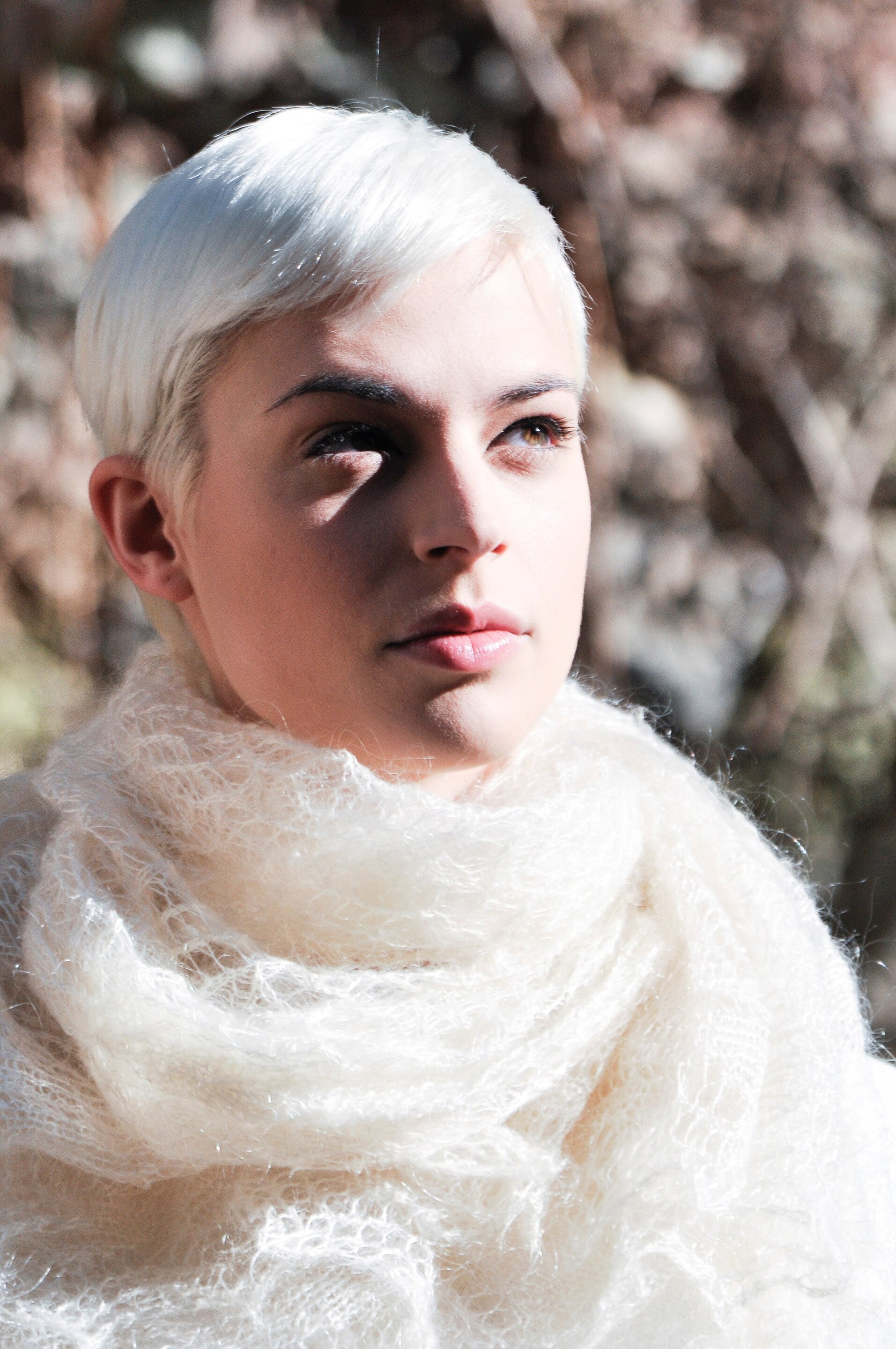 girl with platinum blonde hair