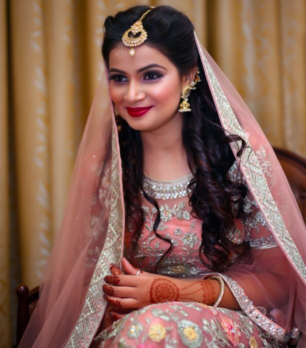 Half up Indian wedding hairstyle