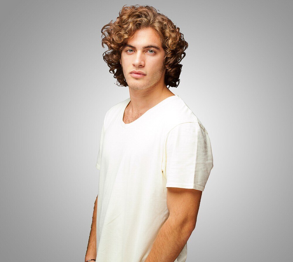 man with curly hair