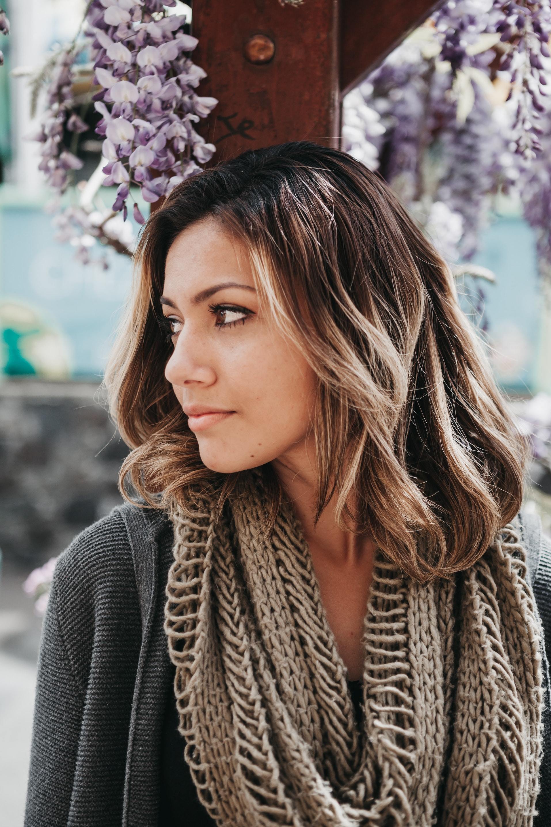 Dark to light balayage hair