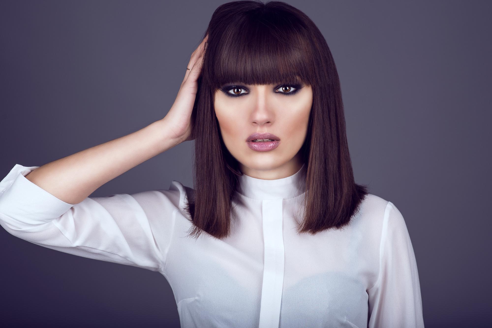 runway hair trends: woman with straight hair bob hairstyle