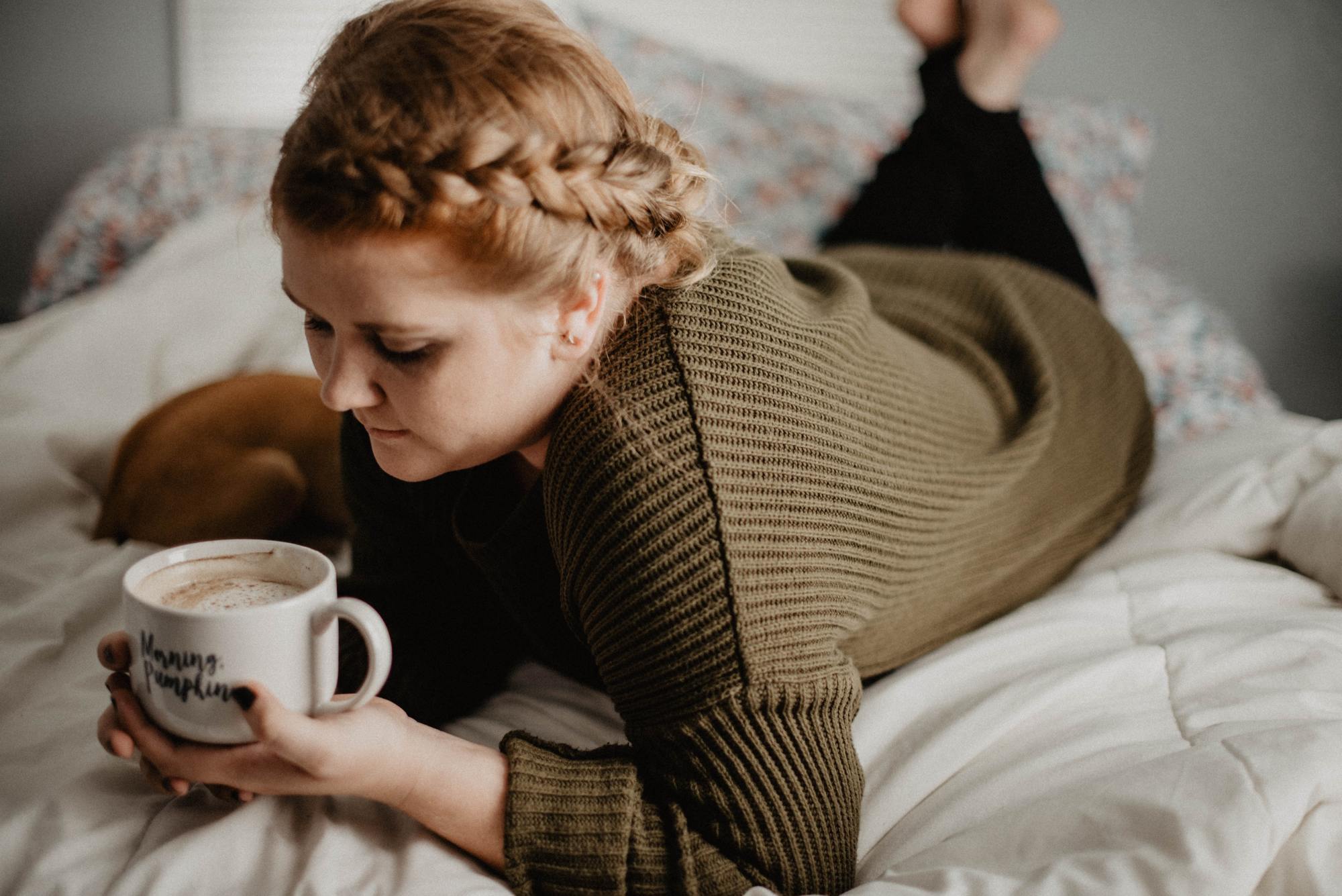 Woman wearing a heatless side braid