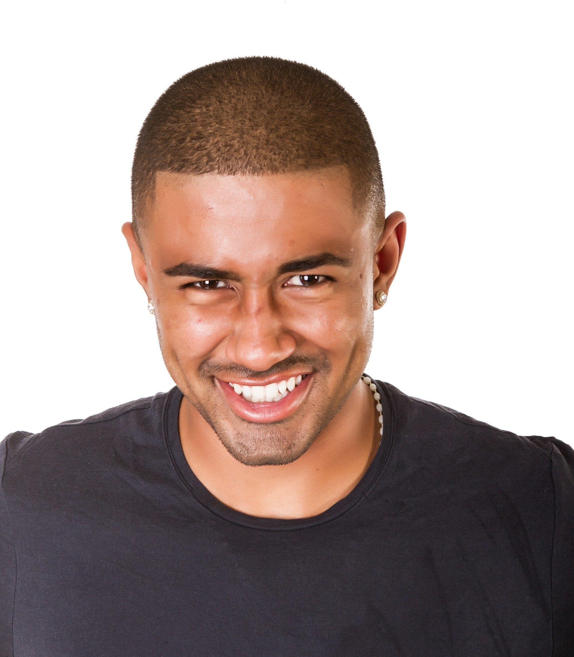 Man with near buzzcut hairstyle