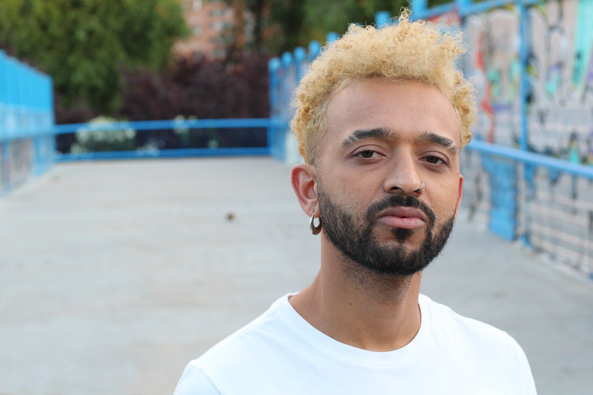Men's Perm: Bleach blonde