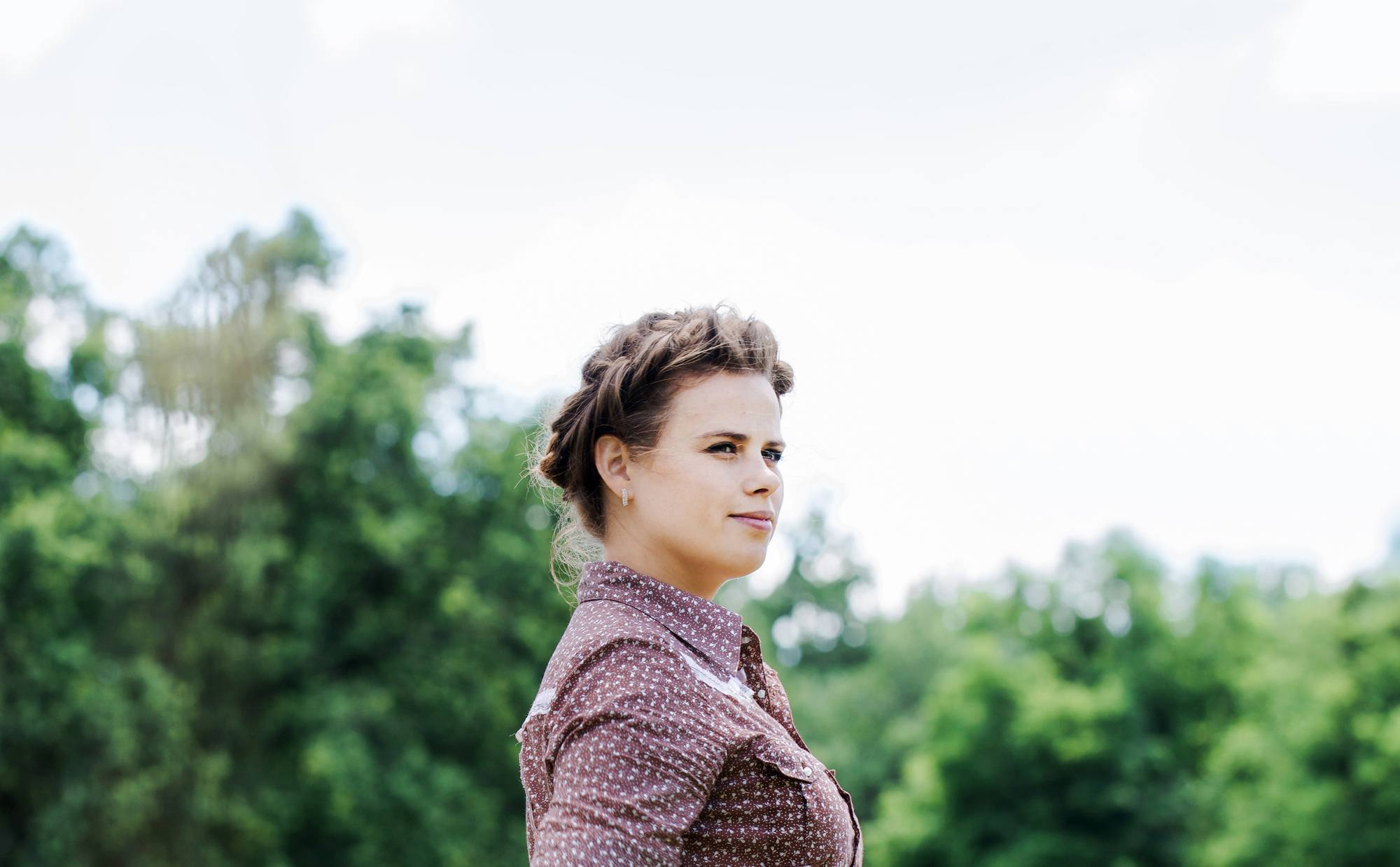 woman with a milkmaid braid