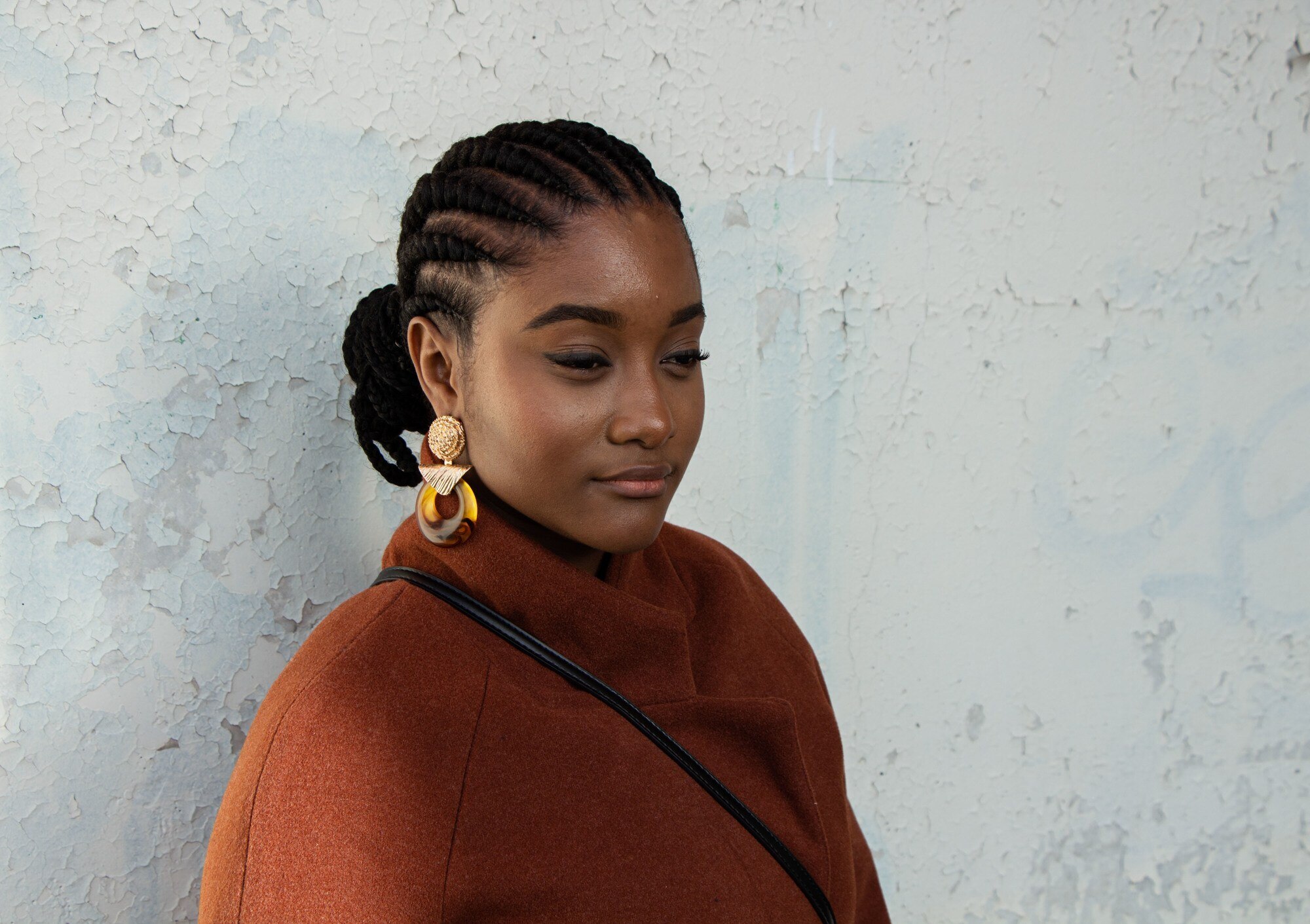 Women with braided bun hairstyle