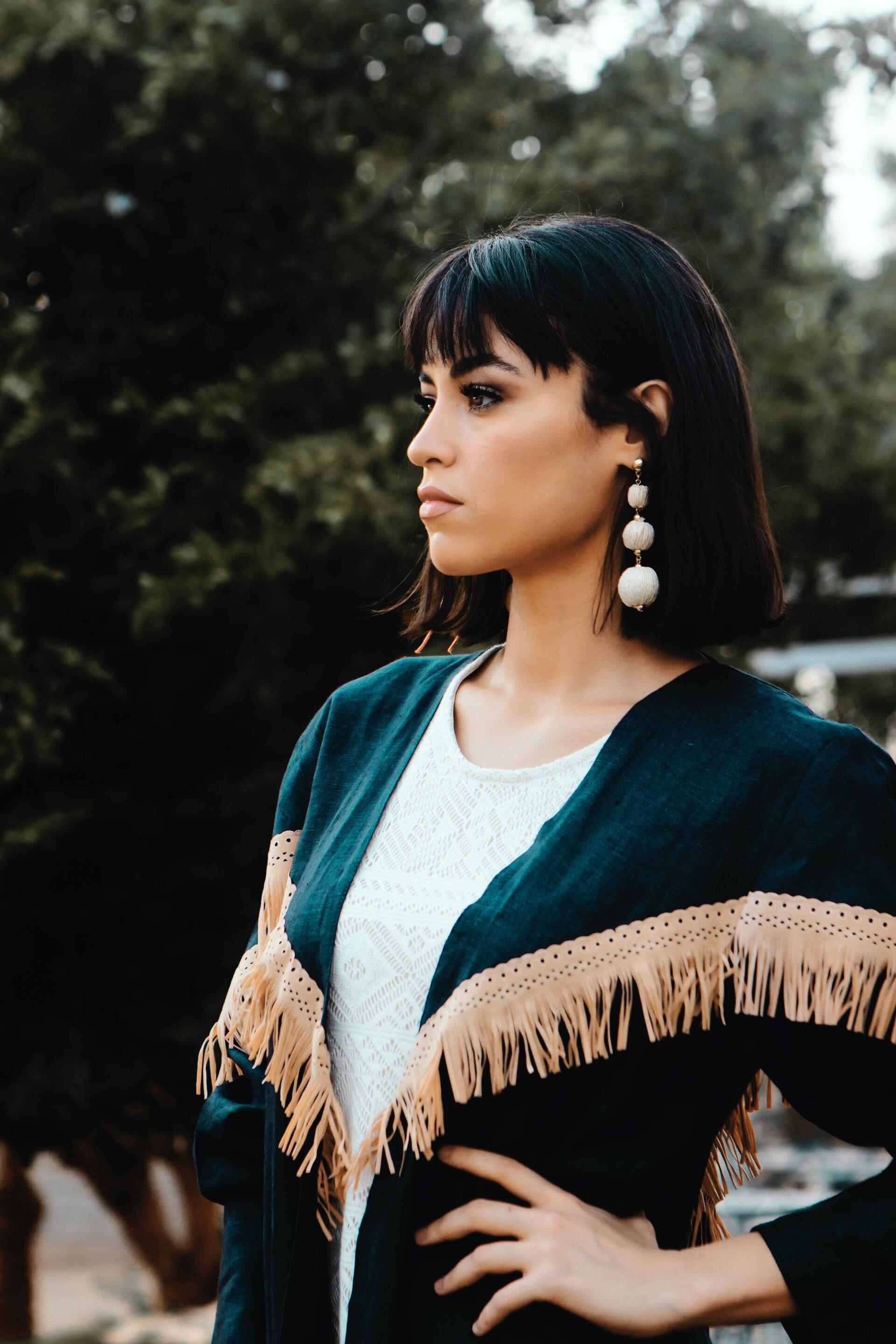 Woman with Piecey fringe