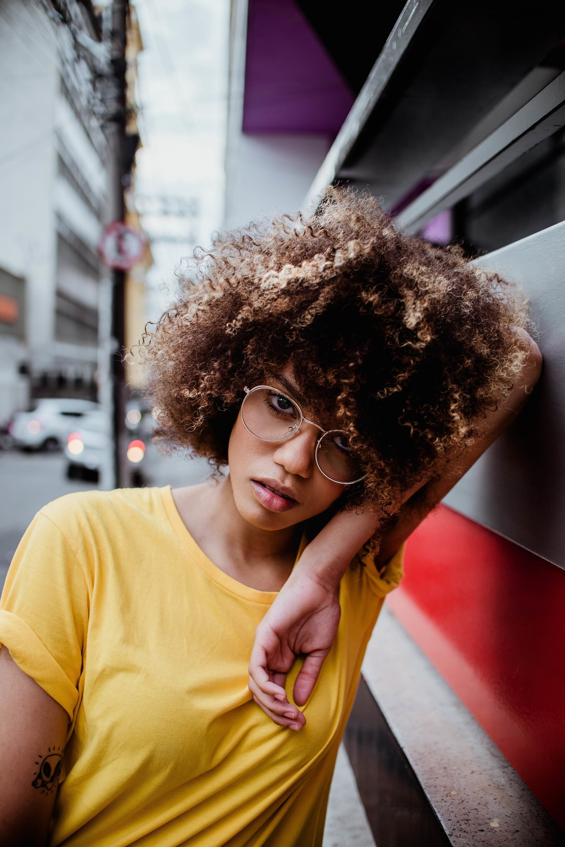 woman with afro