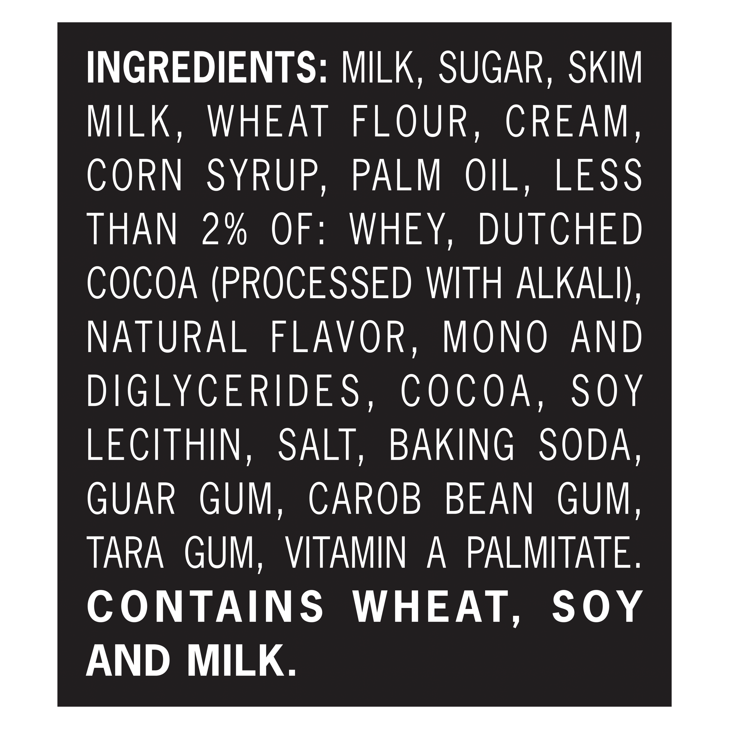 A 48 ounce tub of Breyers® Cookies & Cream Ingredient List