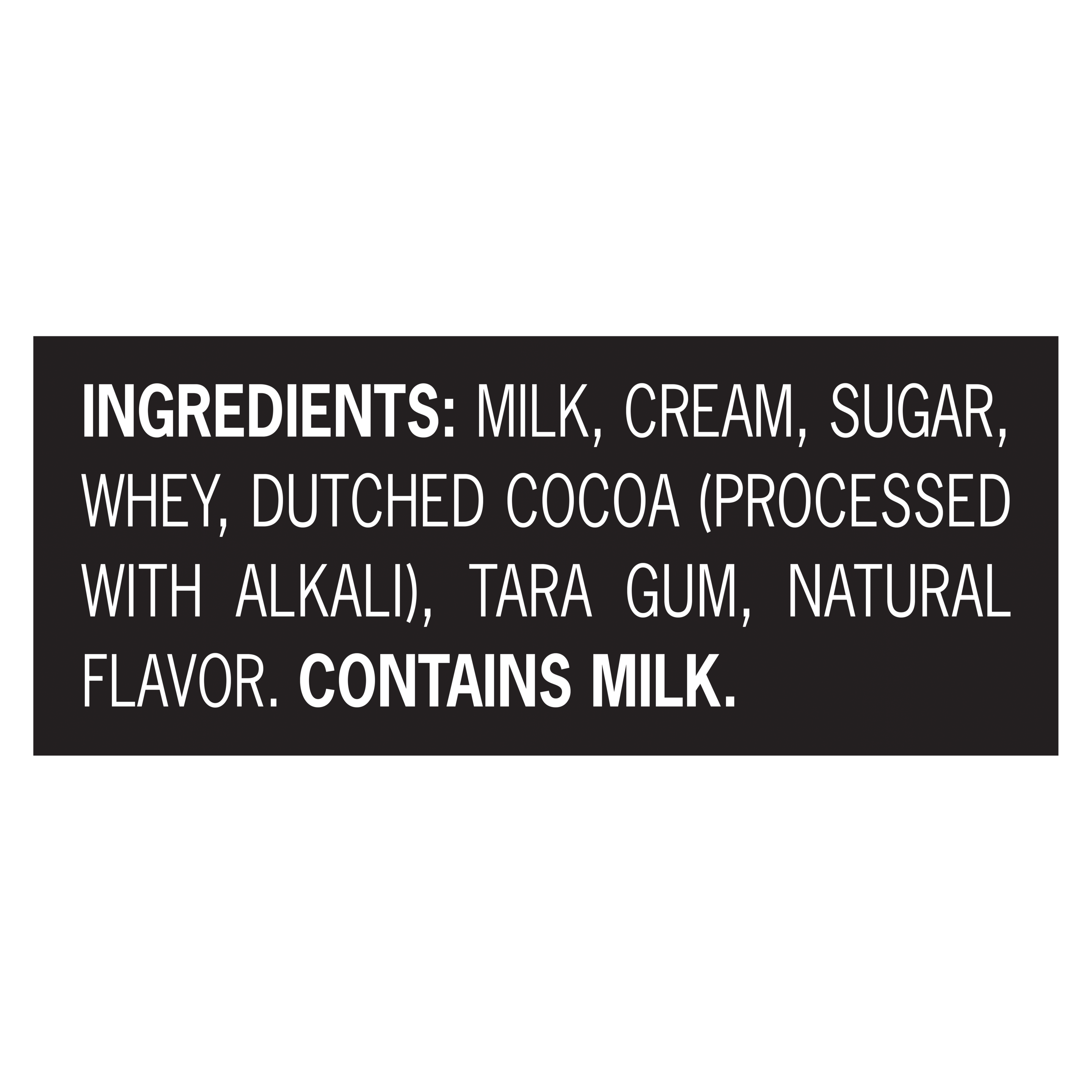 A 48 ounce tub of Breyers® Vanilla Chocolate ingredient list