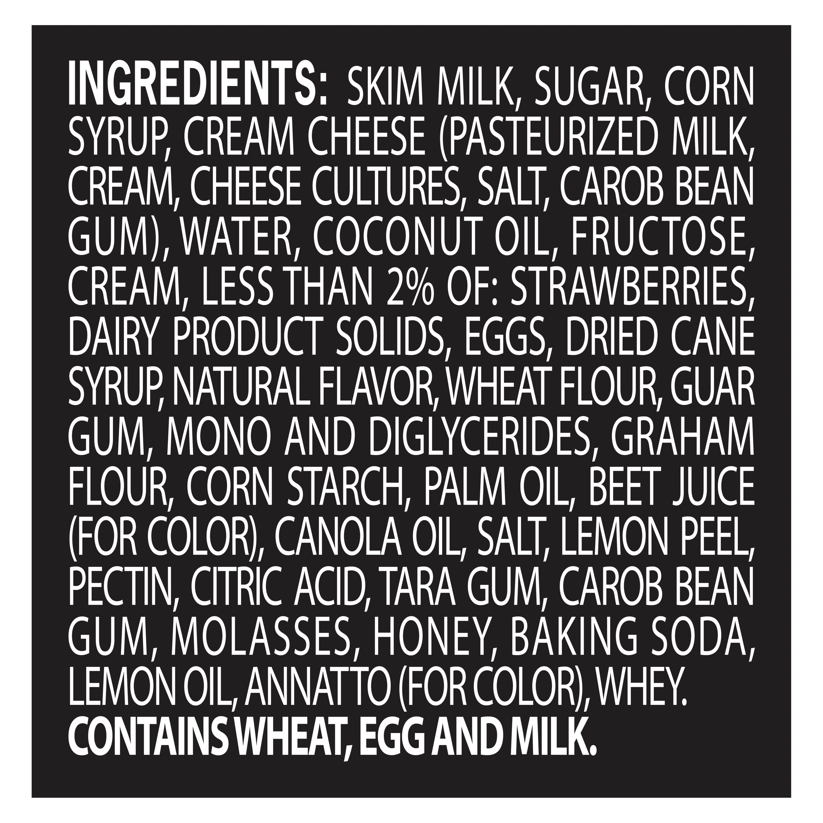 Un envase de 48 onzas de Breyers® New York Style Cheesecake con lista de ingredientes