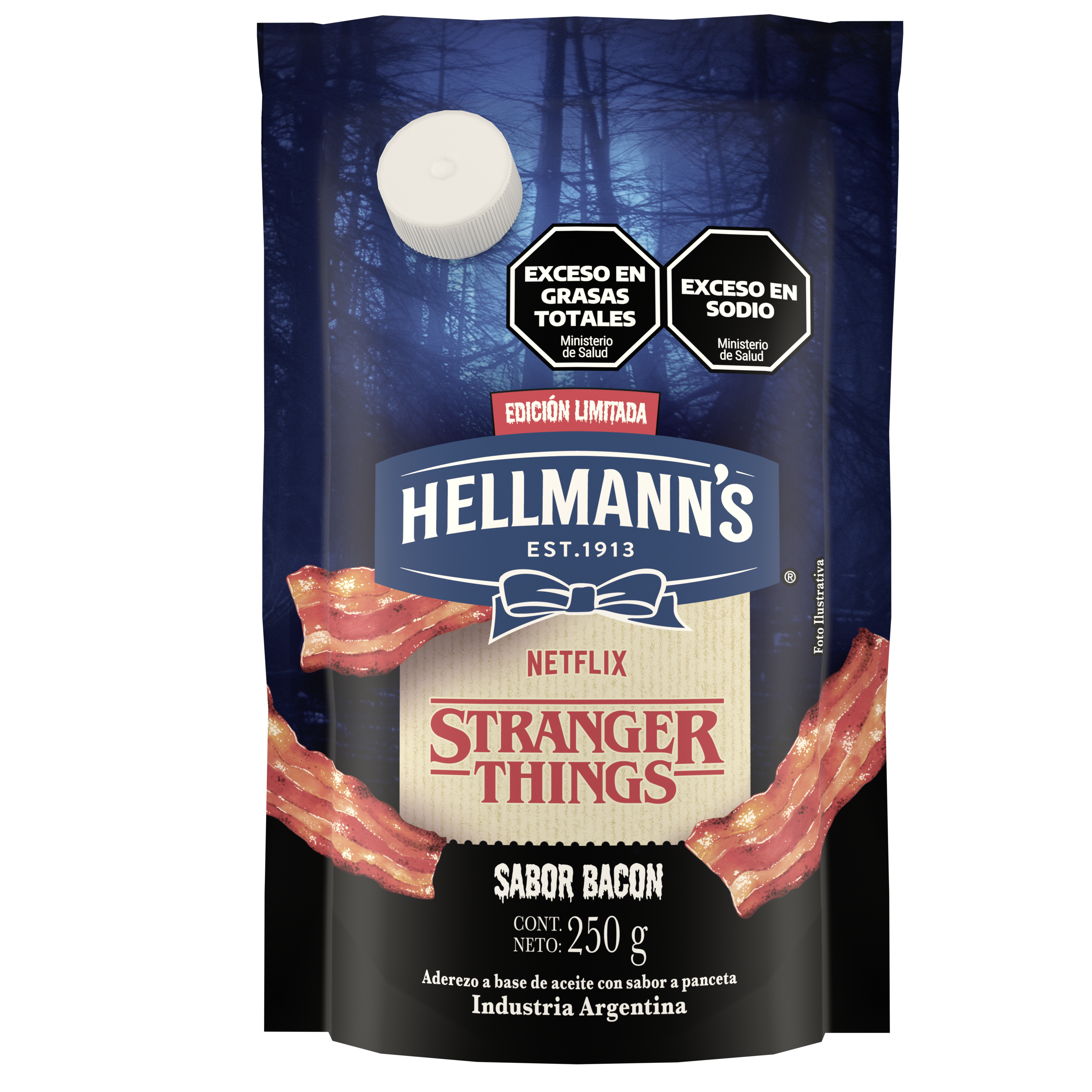 Aderezo HELLMANN'S  Bacon Doypack 250 g packshot