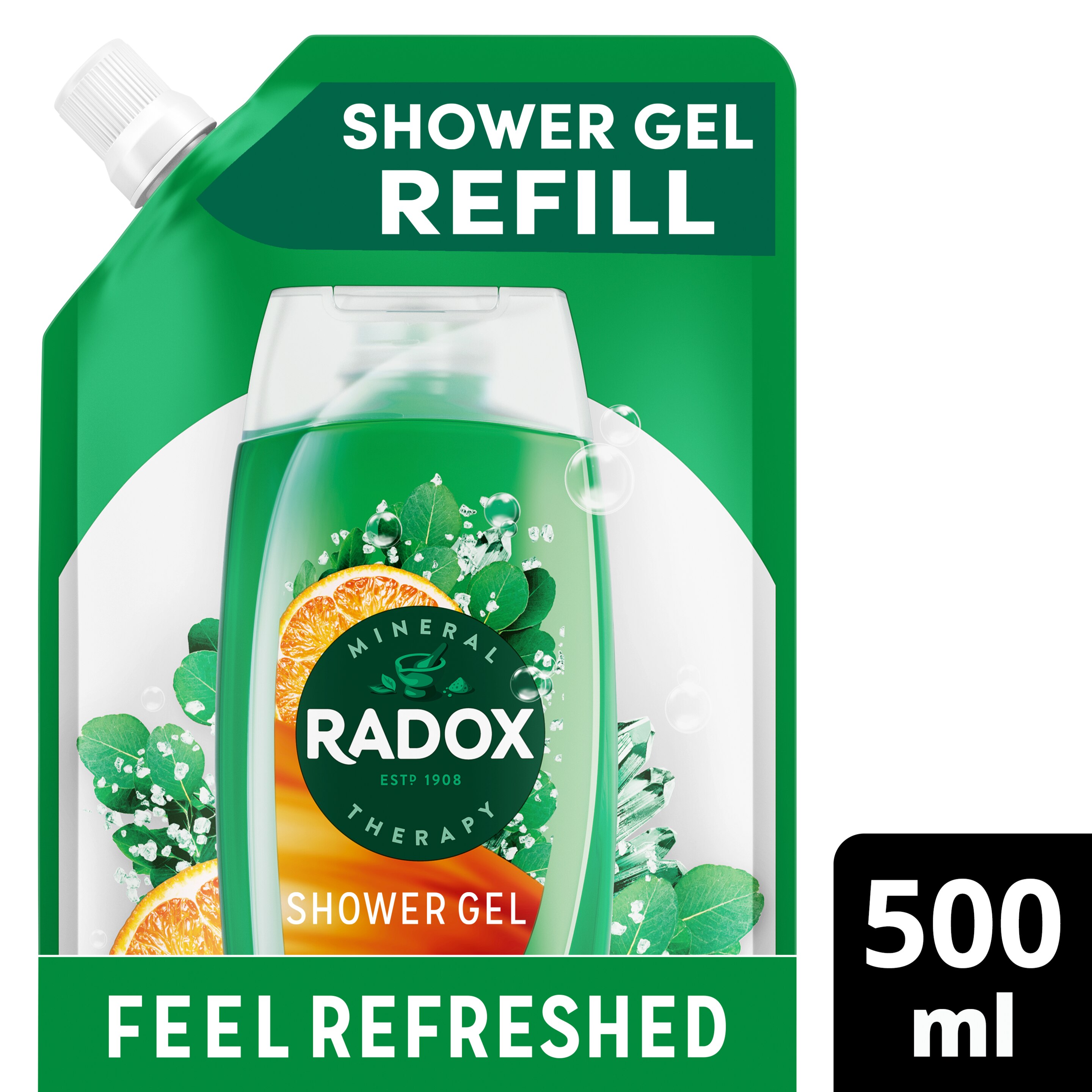 Radox Feel Refreshed Shower Gel Refill 500ml with Eucalyptus & Citrus