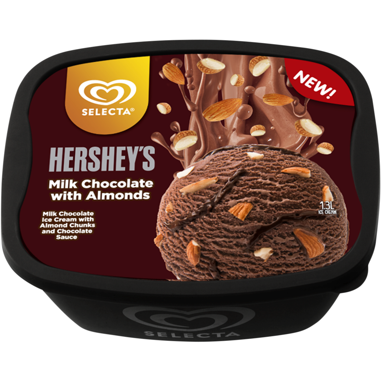 Selecta Hershey'S Milk Chocolate With Almonds Ice Cream 1
