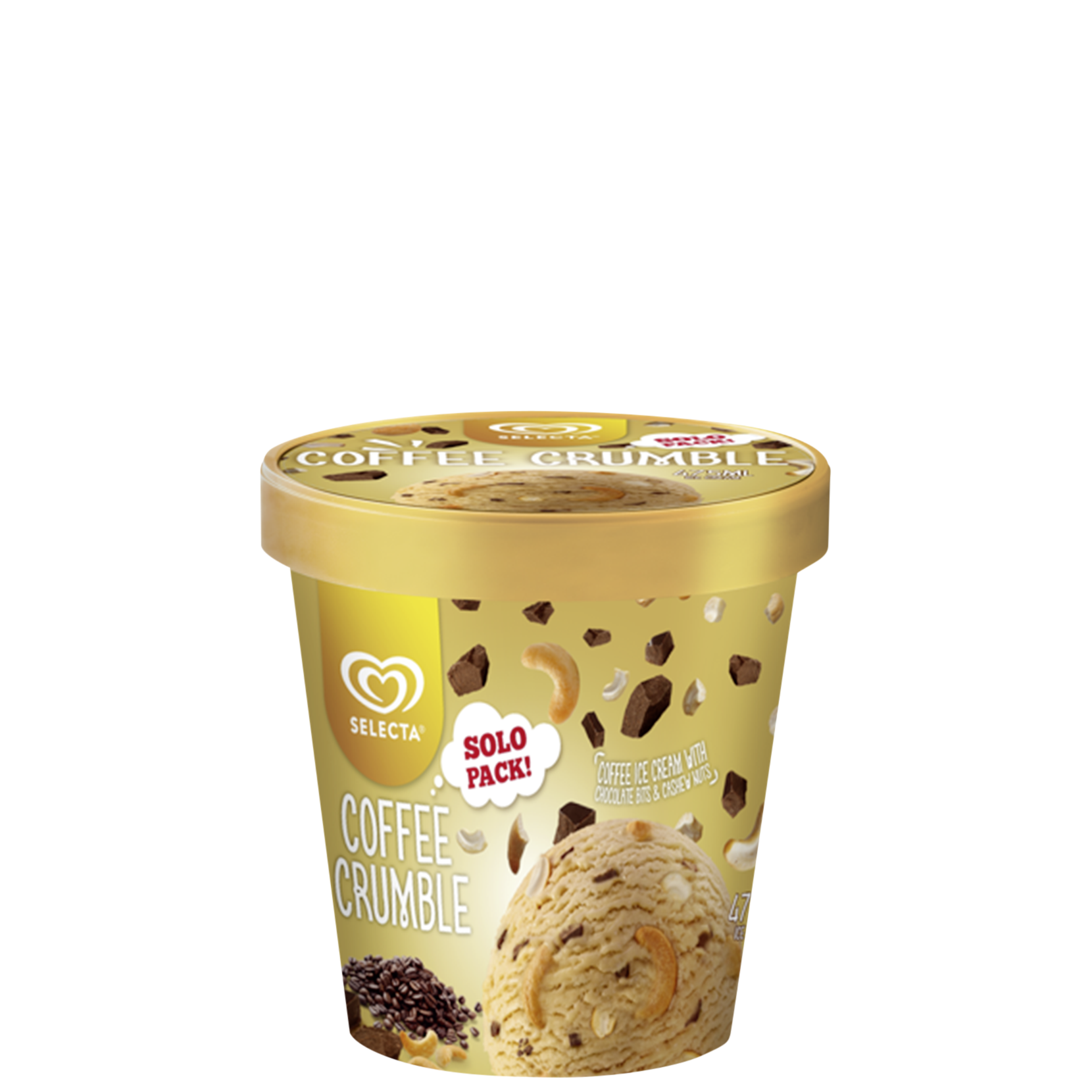 Selecta Coffee Crumble Ice Cream Solo Pack 475Ml