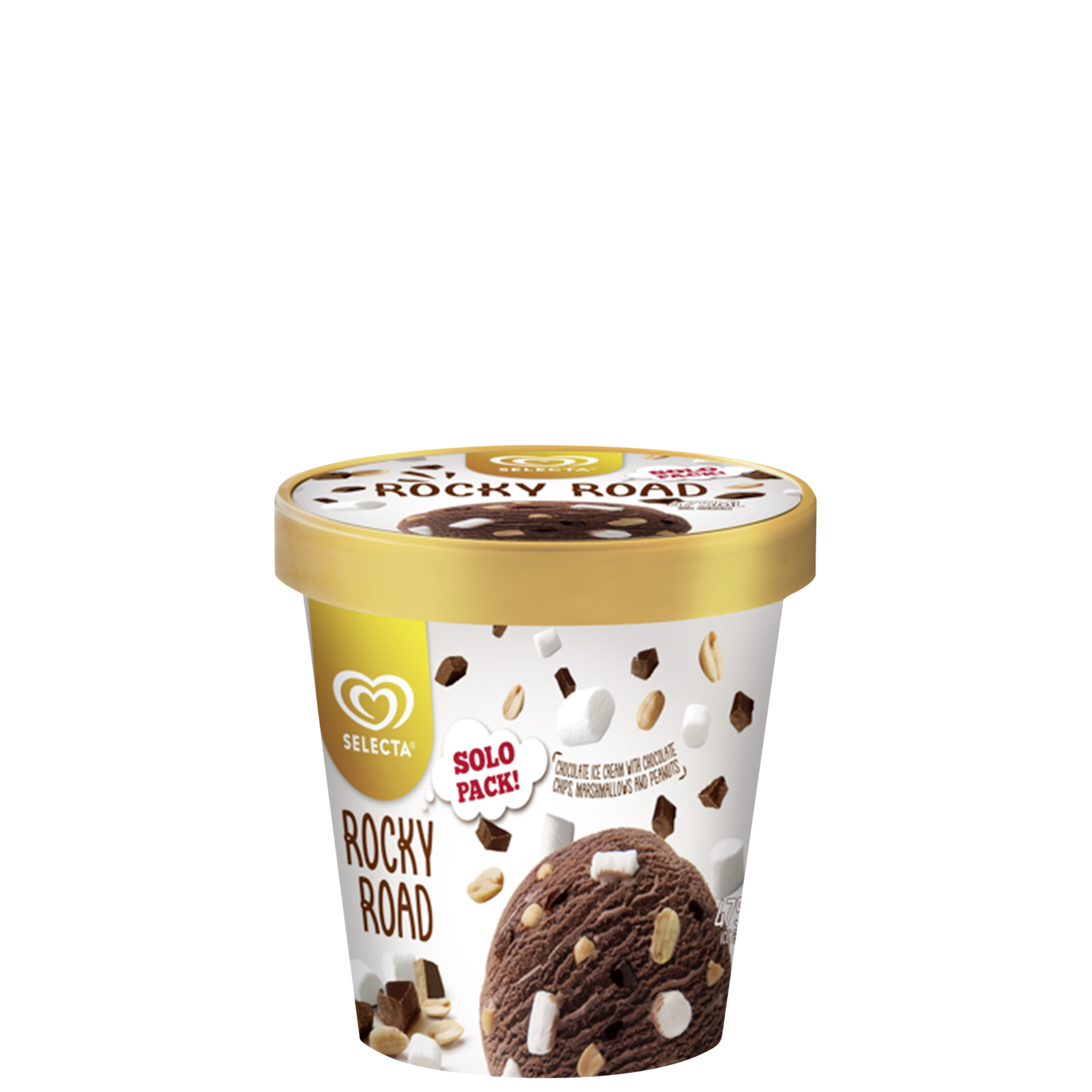Selecta Rocky Road Ice Cream Solo Pack 475Ml