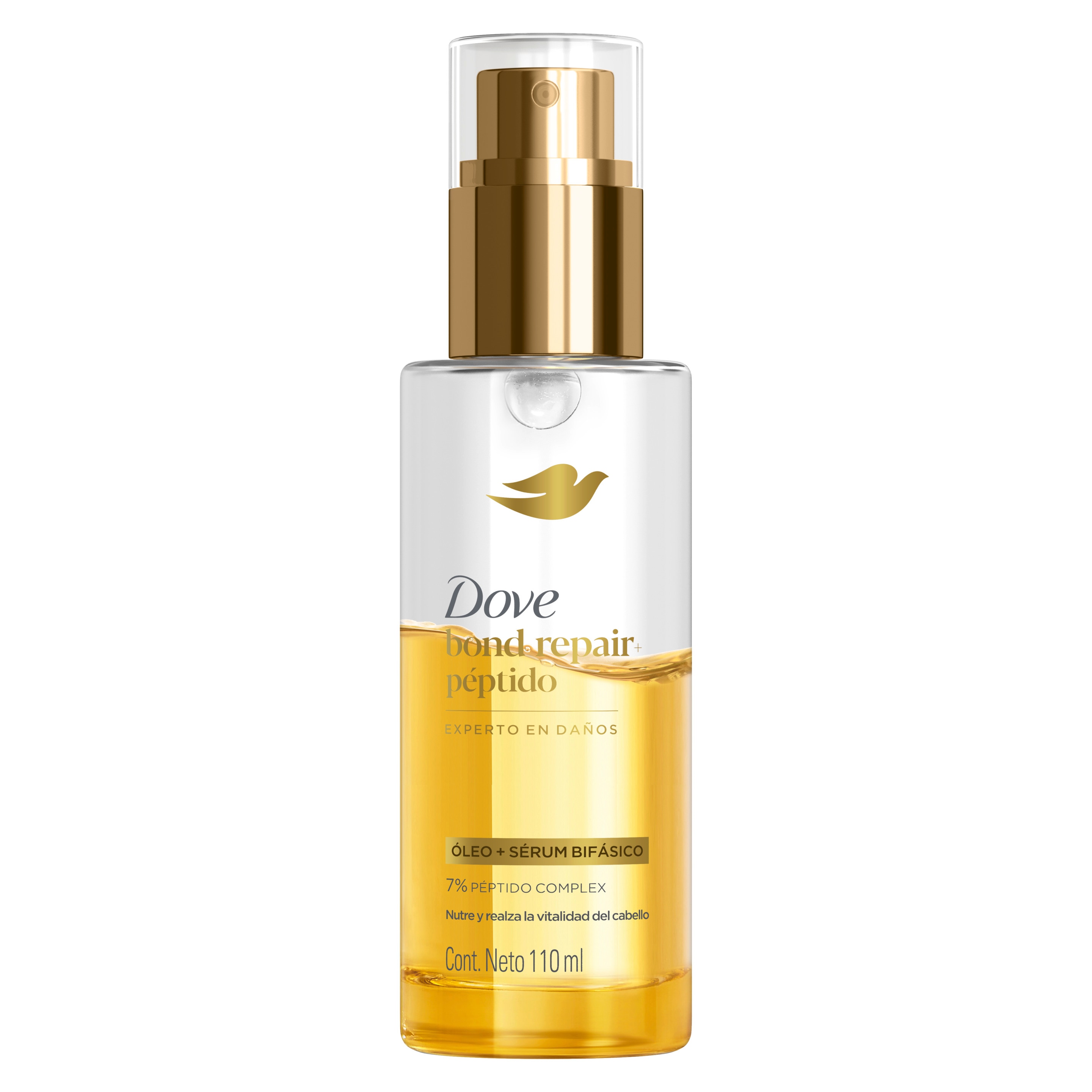 Óleo bifásico bond intense repair de Dove que actúa cómo un serúm que protege tu peloo.. packshot