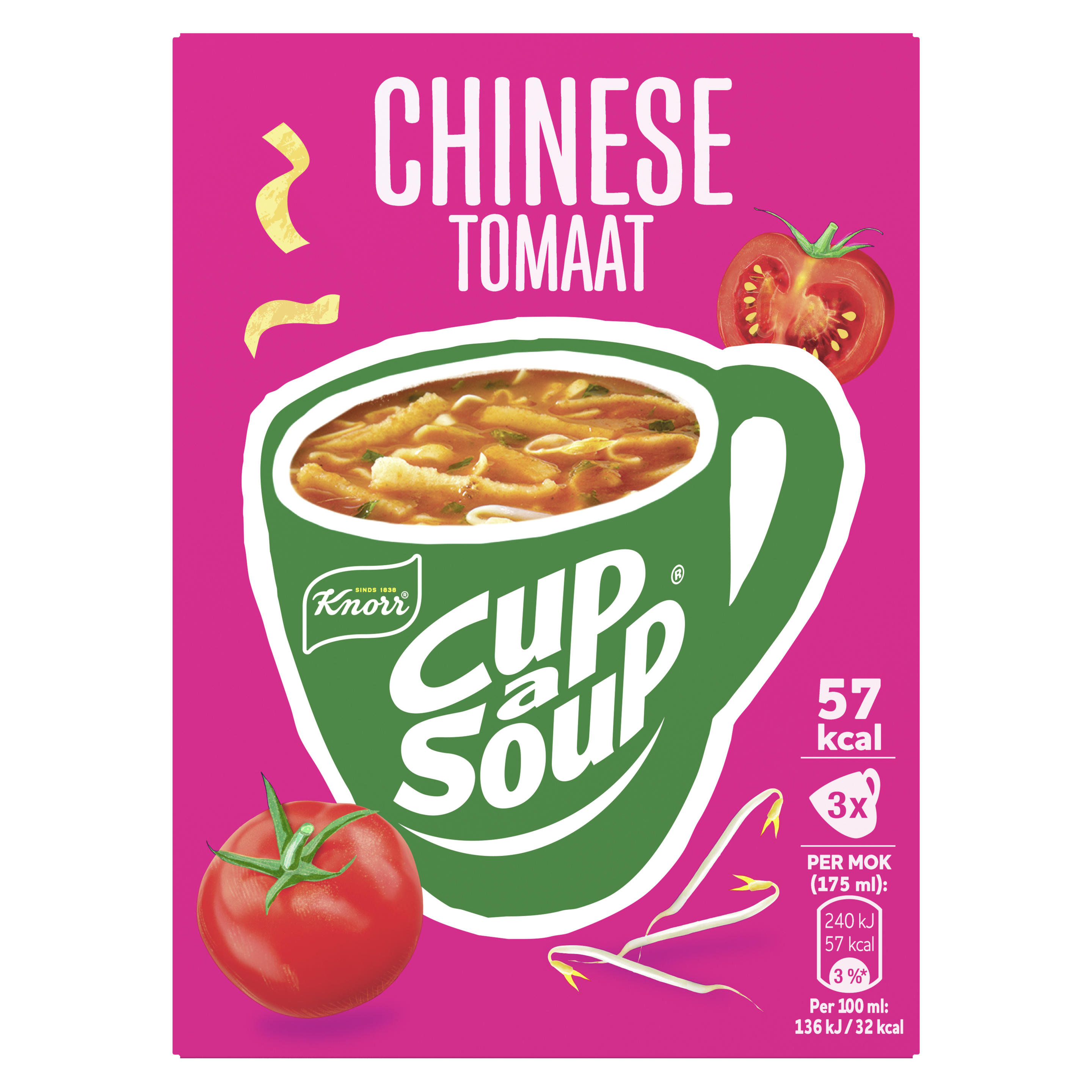 Knorr  Cup-a-Soup Chinese Tomaat 3 x 175 ml packshot