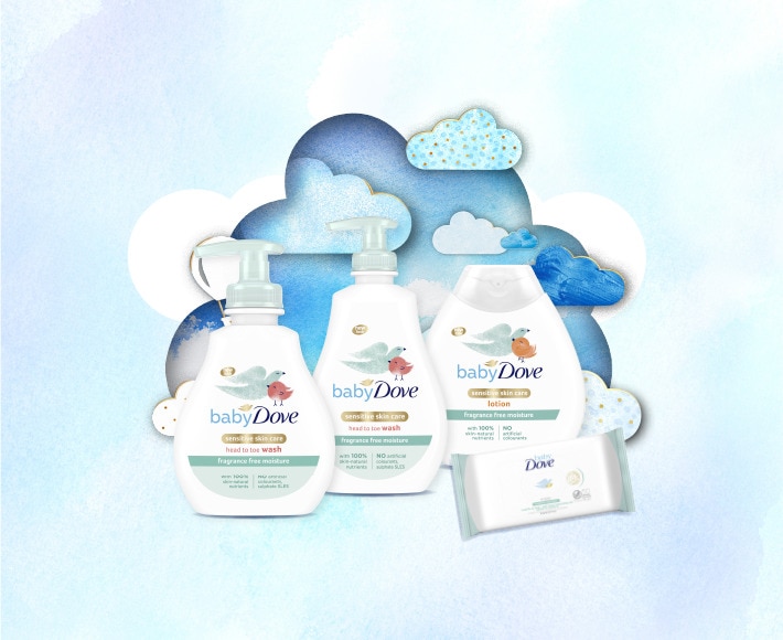 Dove Senstive lotion, wash and wipes