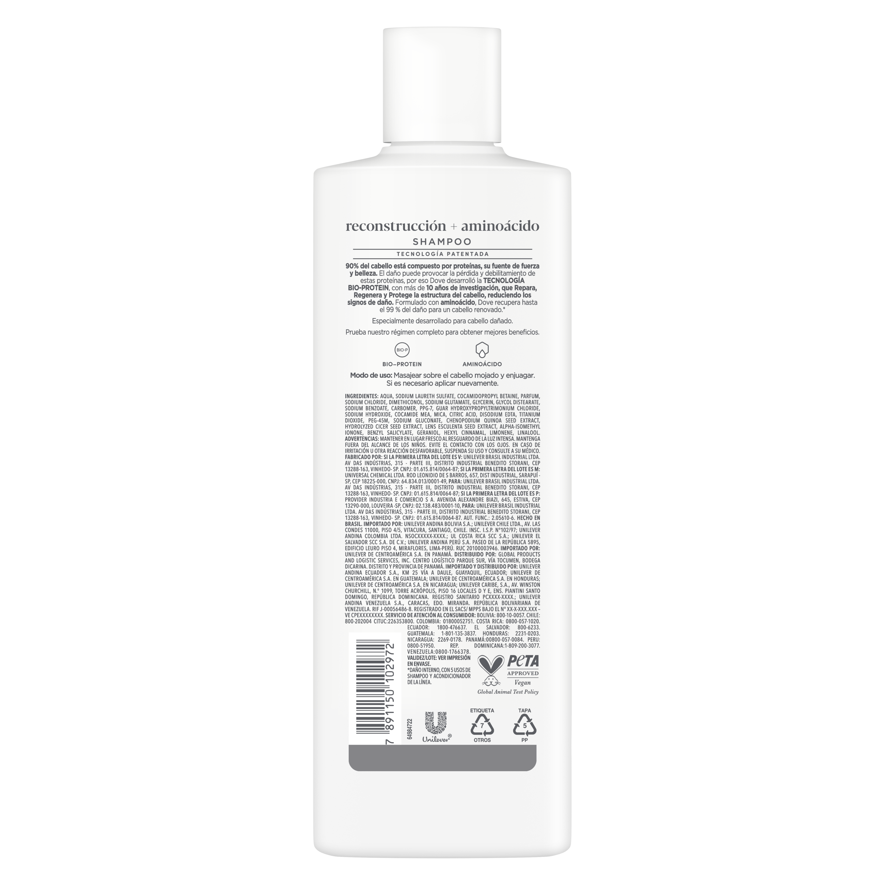 Dove Shampoo Reconstrucción + Aminoacidos