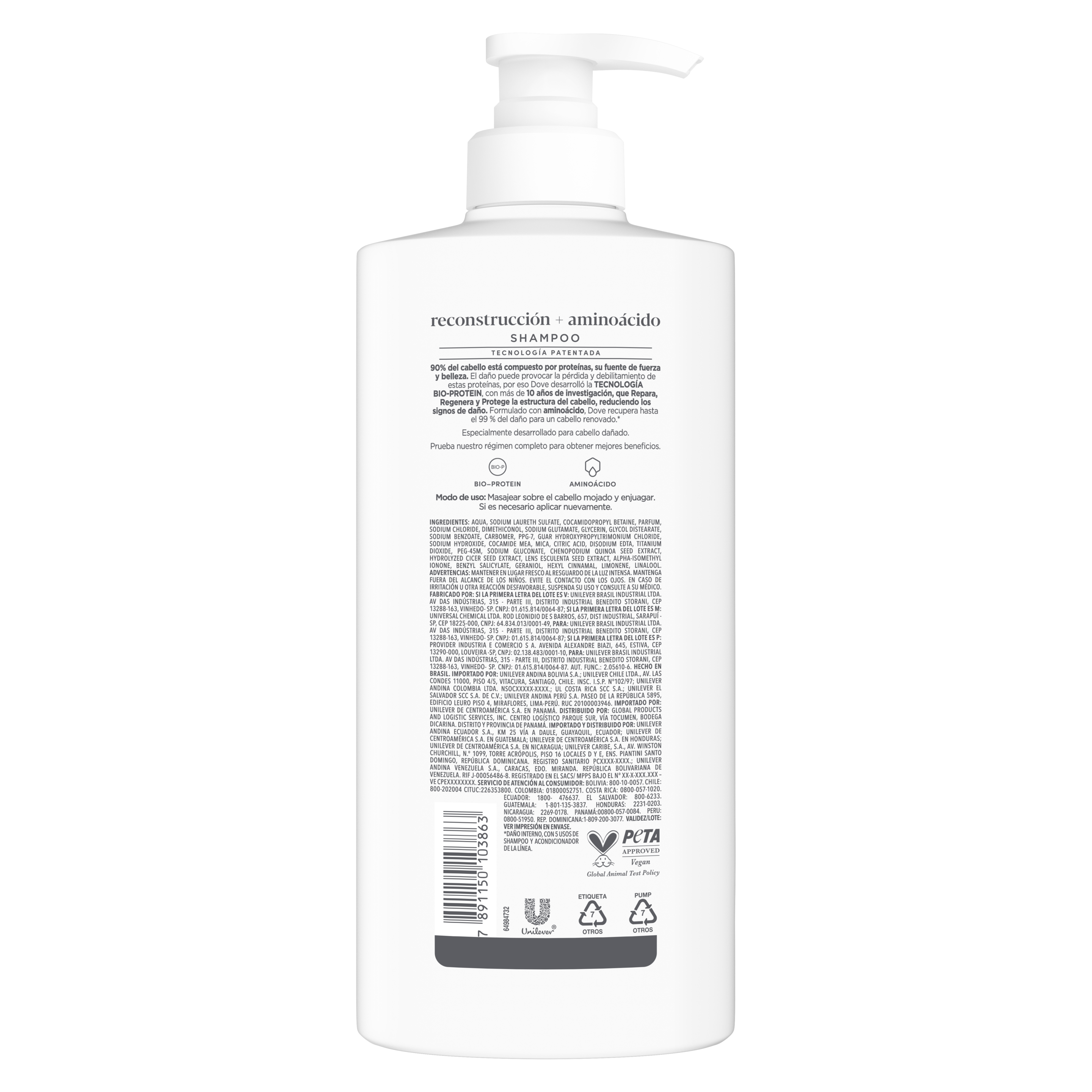 Dove Shampoo Reconstrucción + Aminoacidos