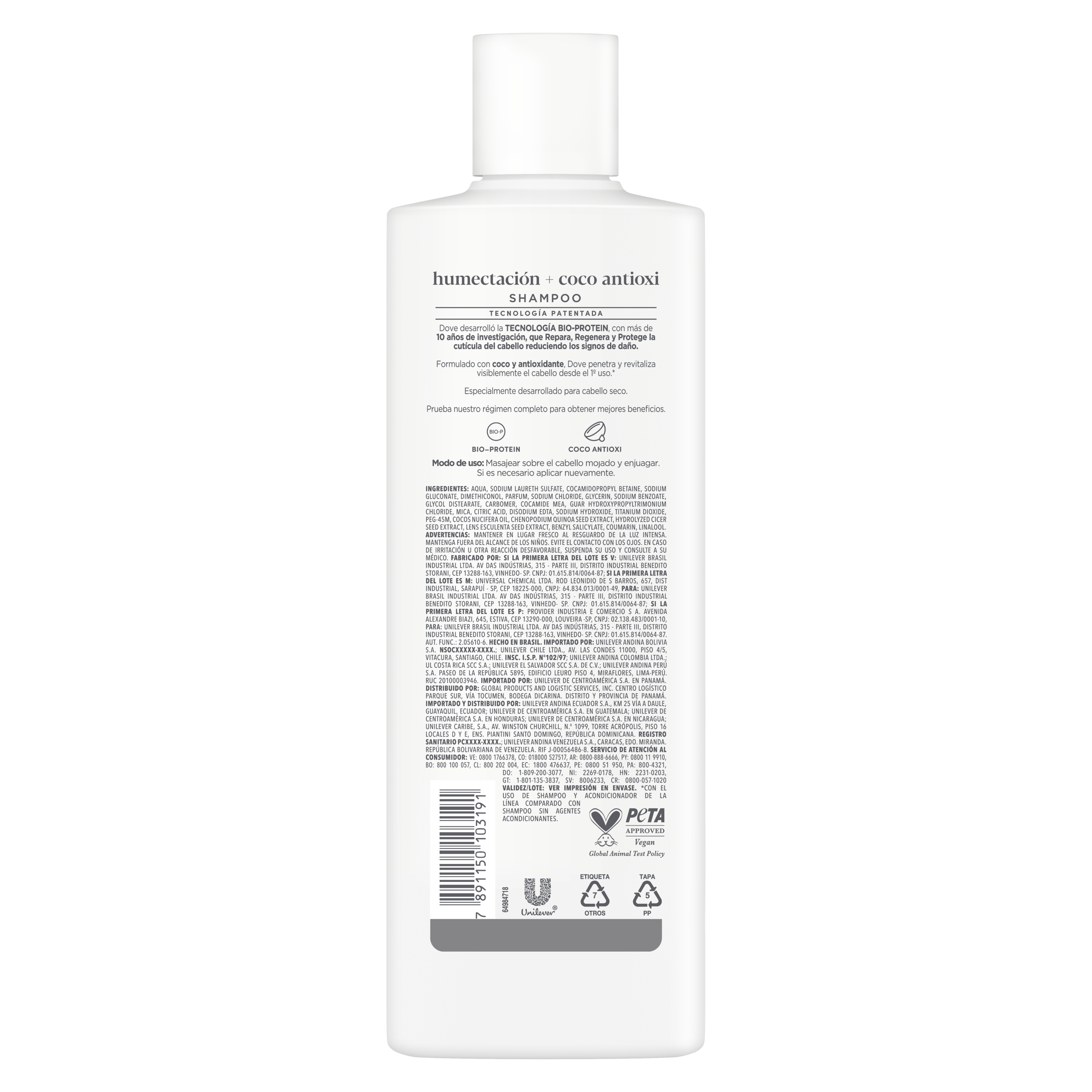 Dove Shampoo Humectación + Coco Antioxi