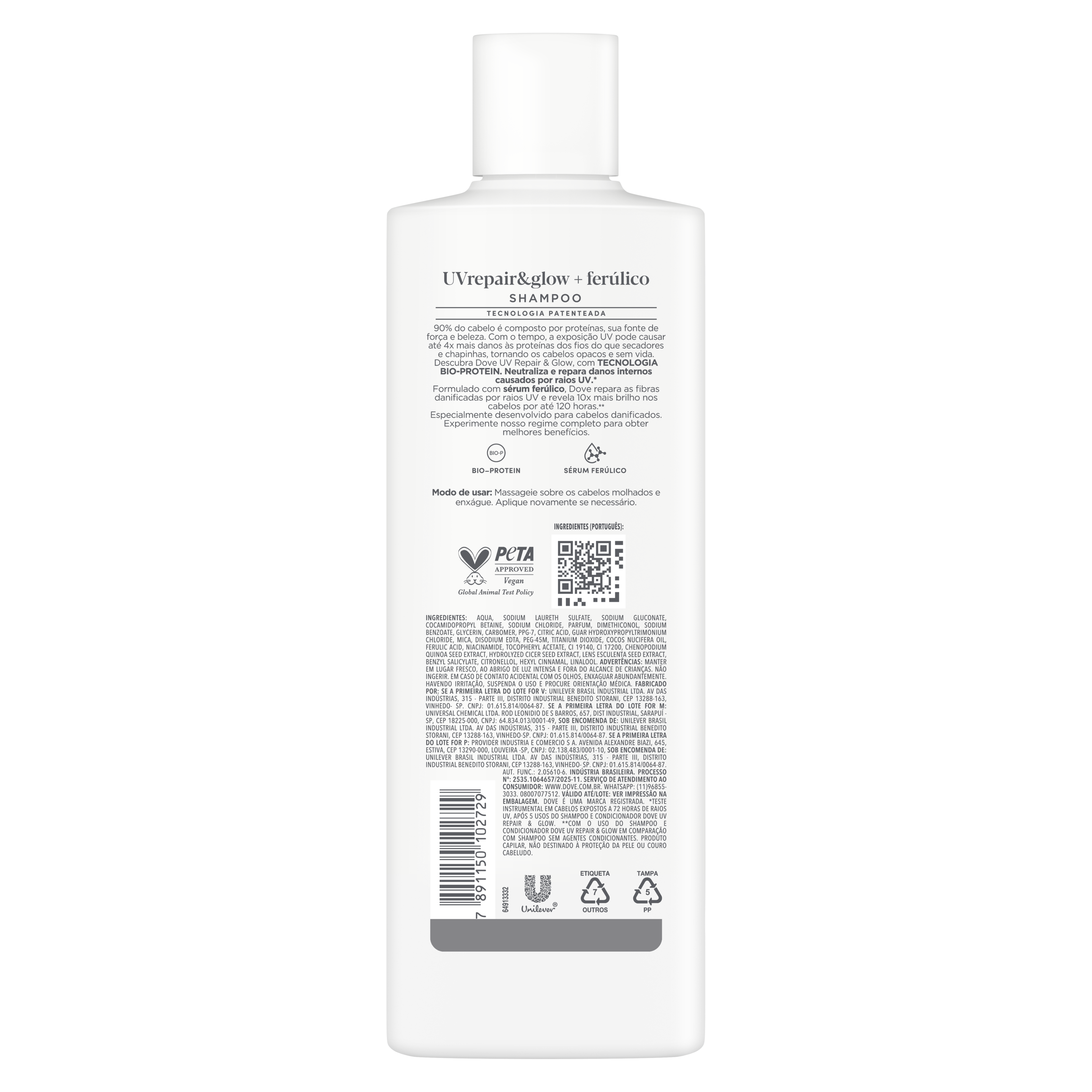 Dove Shampoo UV Repair & Glow + Ferúlico 370ml